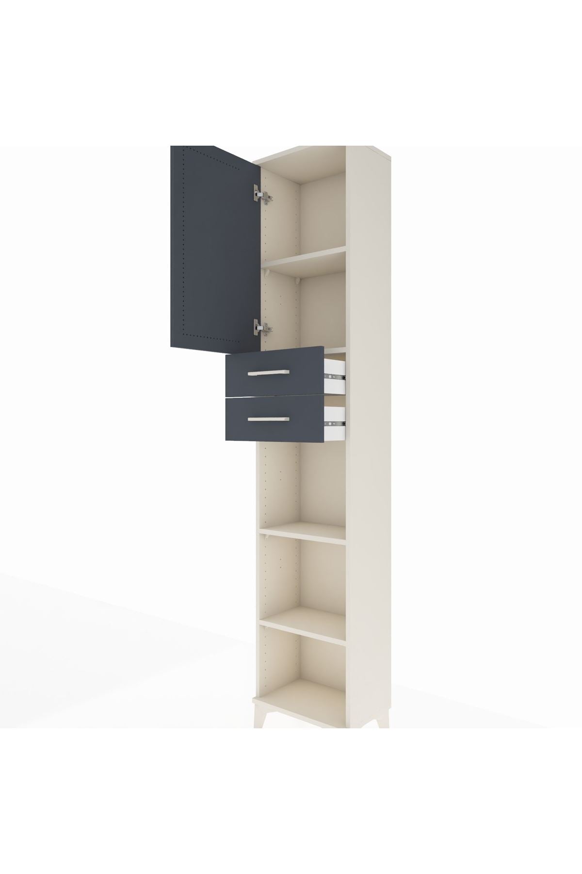 Arges Dolap 4 Raflı 2 Çekmeceli Tek Kapaklı 44x30x221 - S28M238V2A