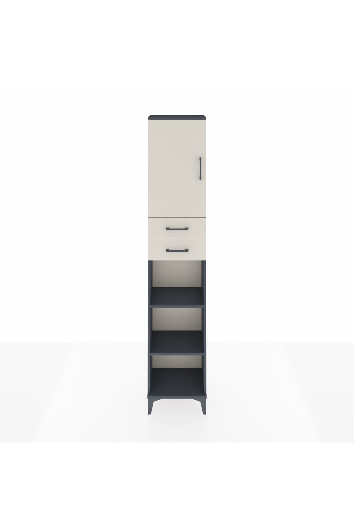 Arges Dolap 4 Raflı 2 Çekmeceli Tek Kapaklı 44x30x221 - S28M238V4A