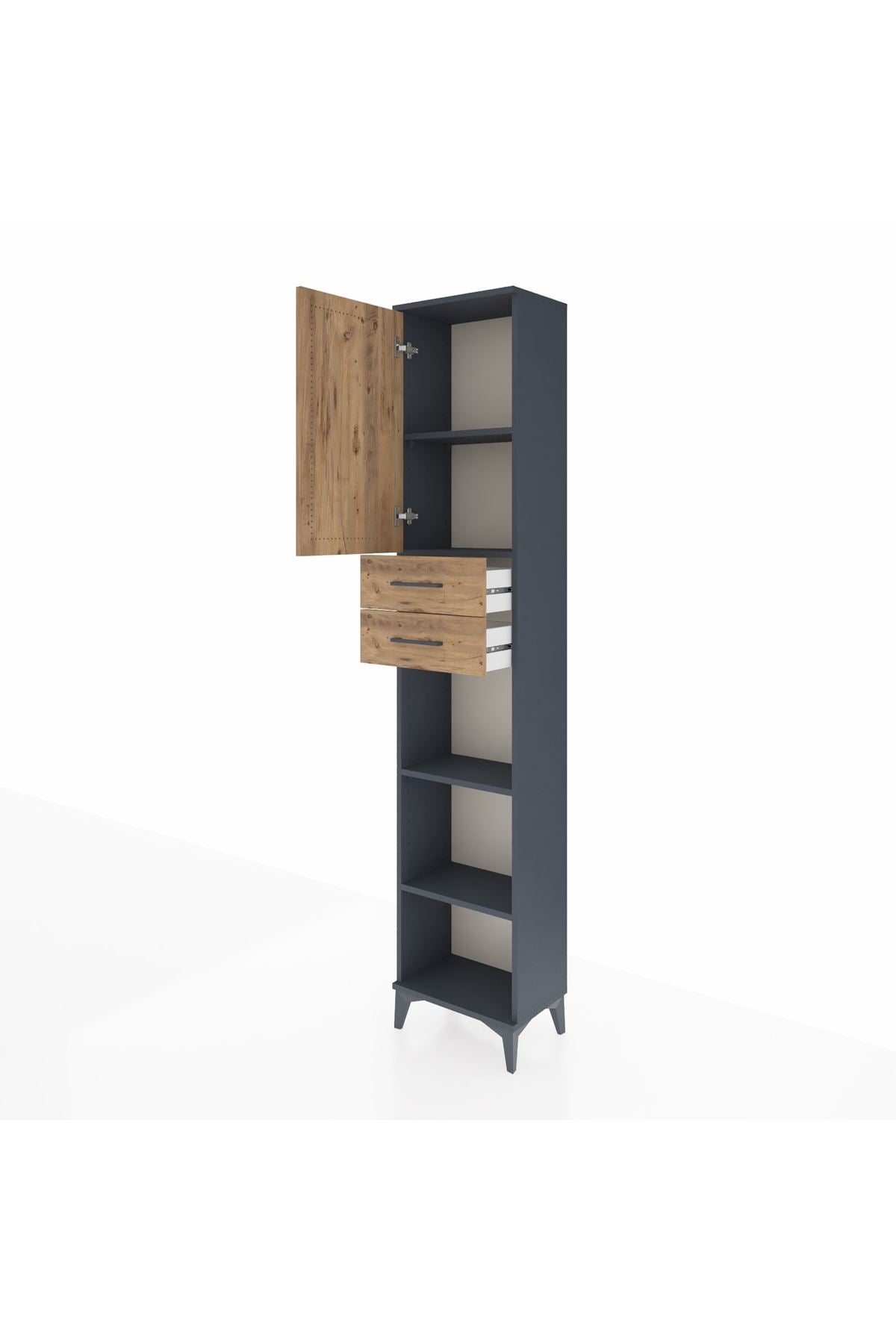 Arges Dolap 4 Raflı 2 Çekmeceli Tek Kapaklı 44x30x221 - S28M238V6A