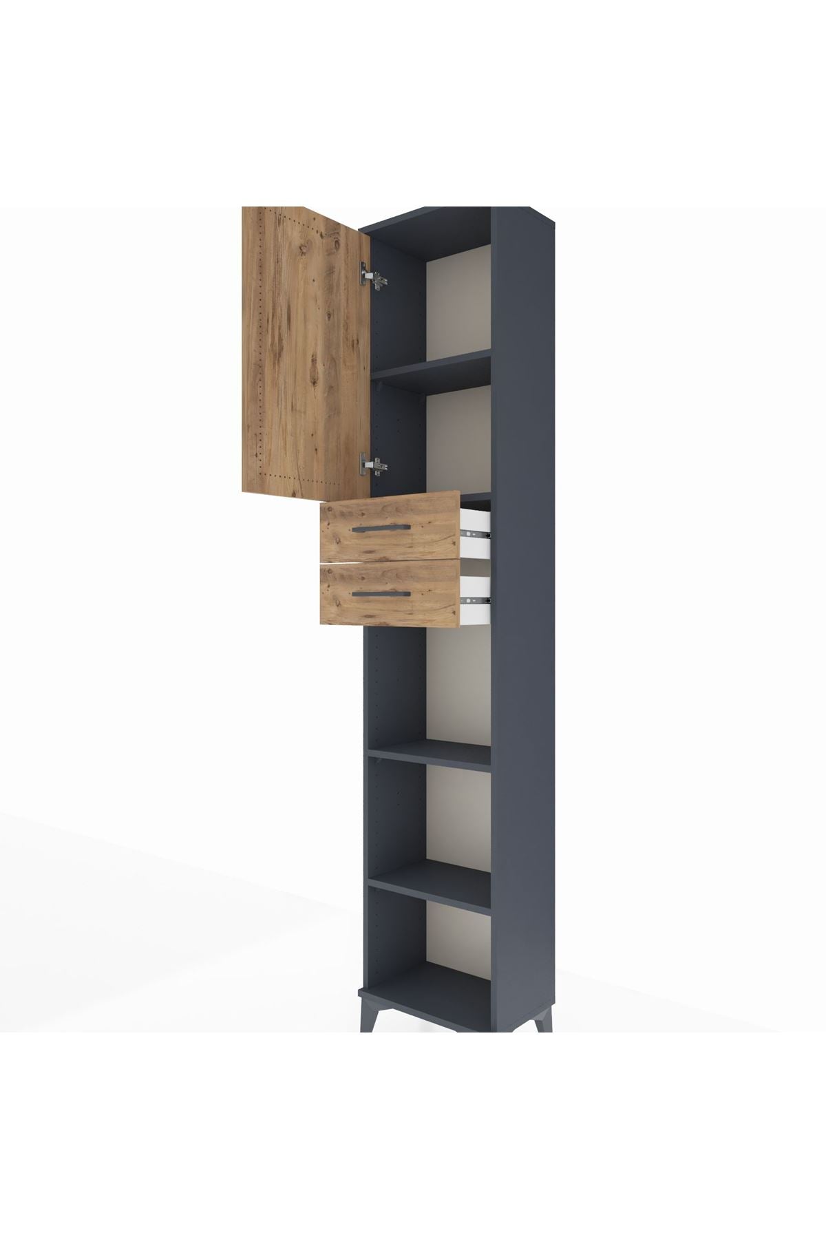Arges Dolap 4 Raflı 2 Çekmeceli Tek Kapaklı 44x30x221 - S28M238V6A
