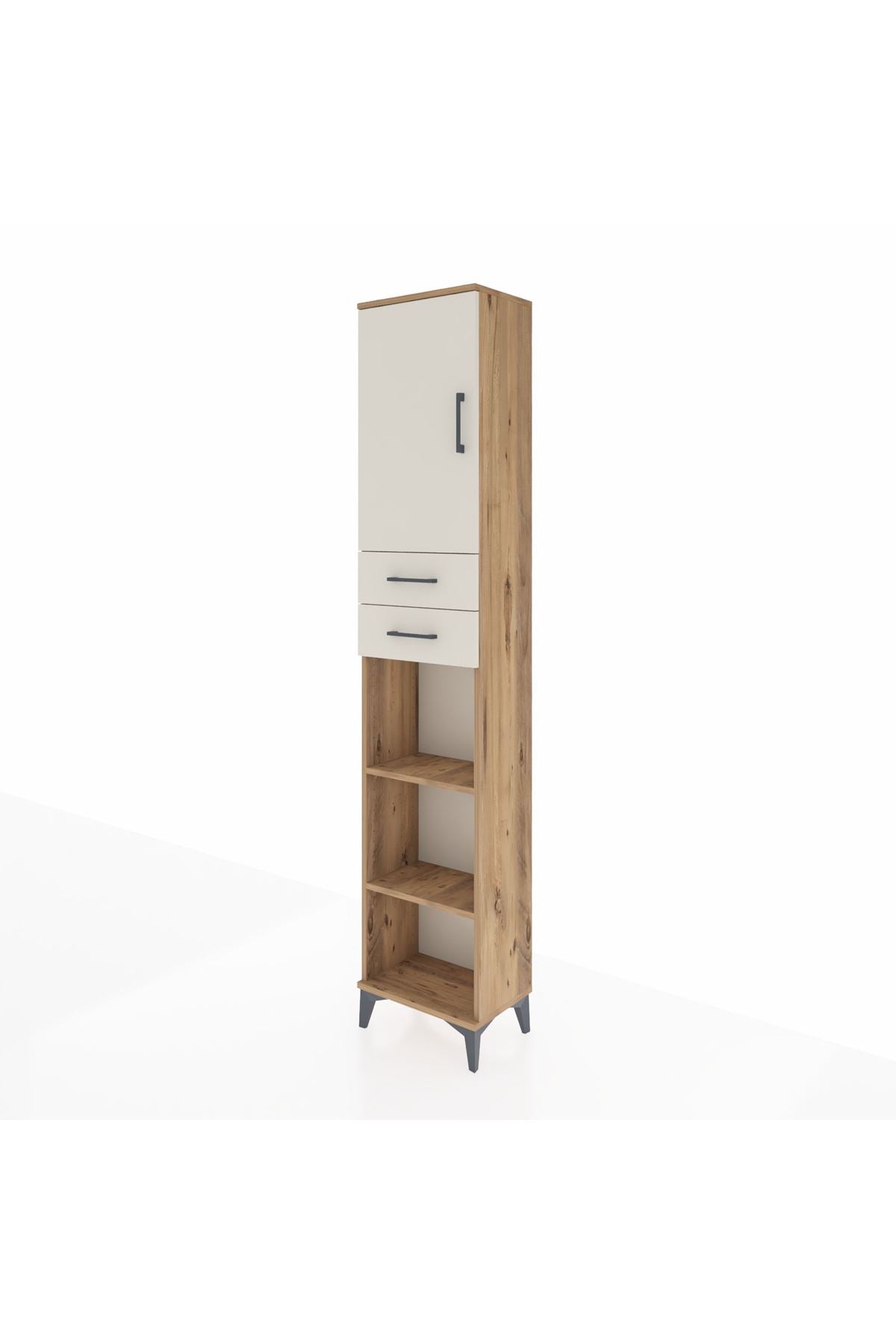 Arges Dolap 4 Raflı 2 Çekmeceli Tek Kapaklı 44x30x221 - S28M238V7A