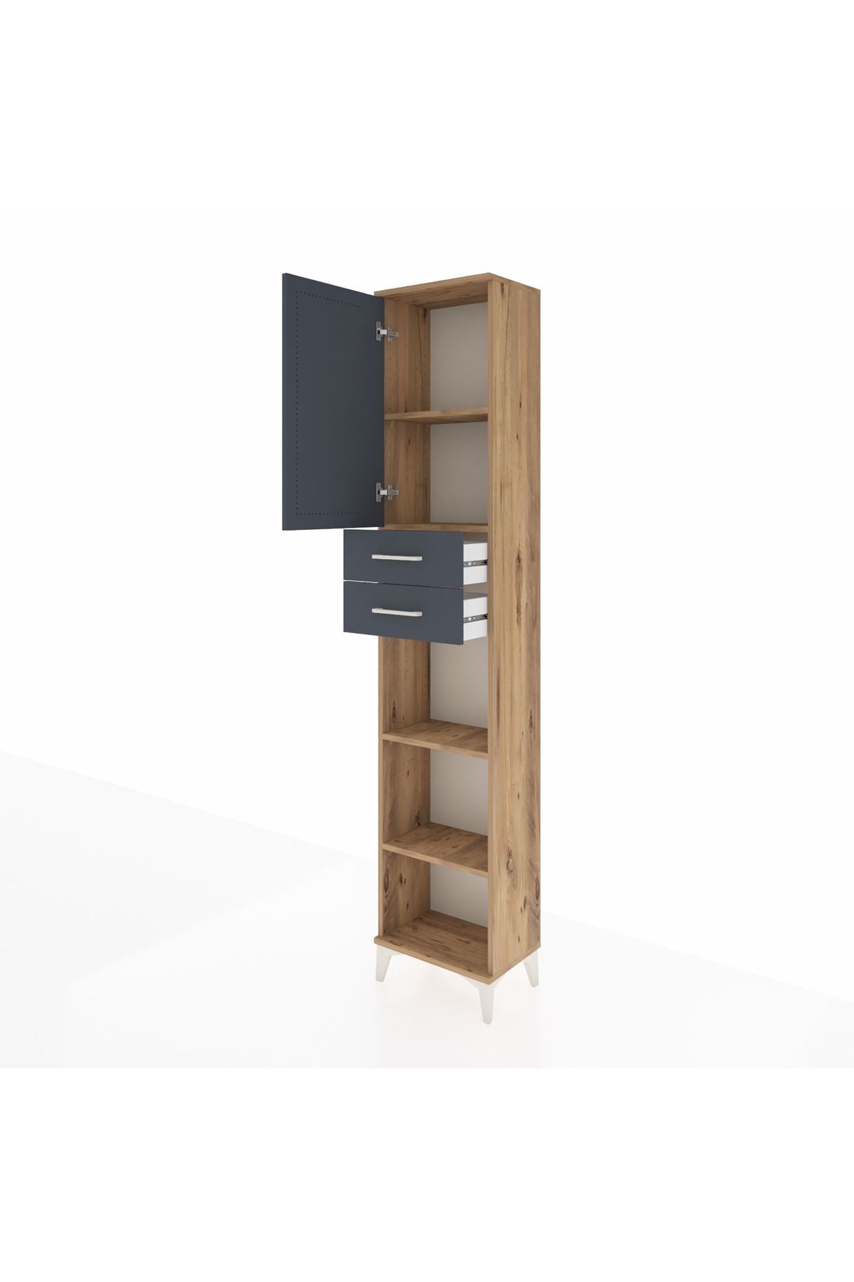 Arges Dolap 4 Raflı 2 Çekmeceli Tek Kapaklı 44x30x221 - S28M238V8A