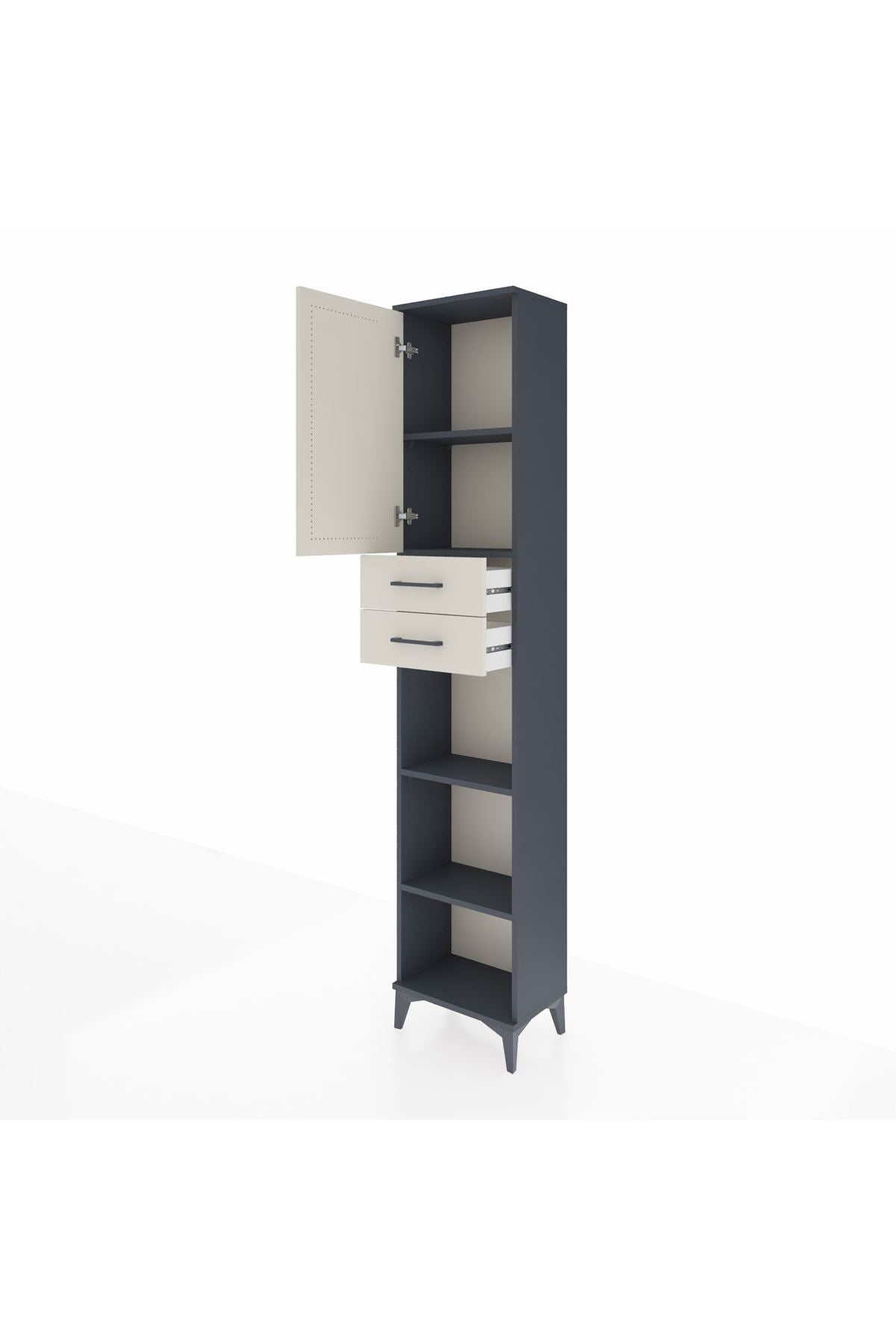 Arges Dolap 4 Raflı 2 Çekmeceli Tek Kapaklı 44x30x221 - S28M239V4A