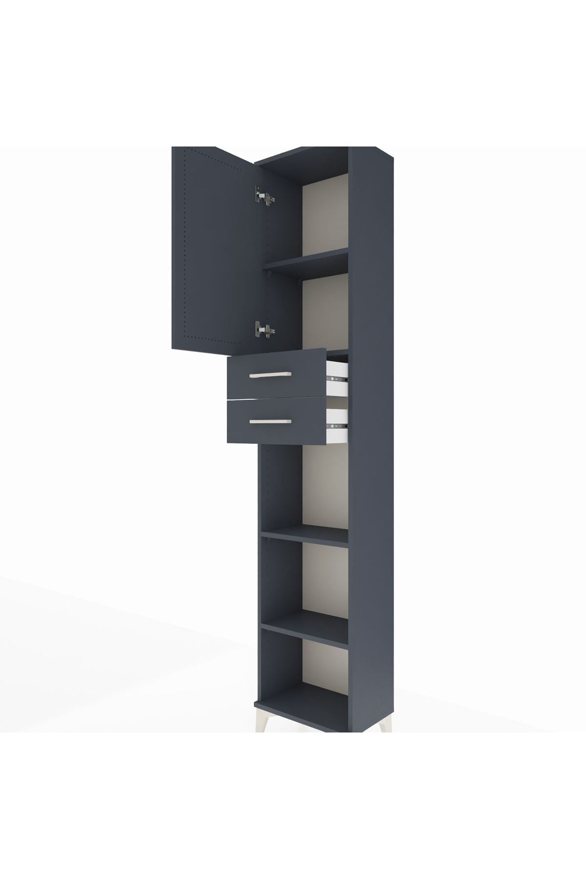 Arges Dolap 4 Raflı 2 Çekmeceli Tek Kapaklı 44x30x221 - S28M239V5A