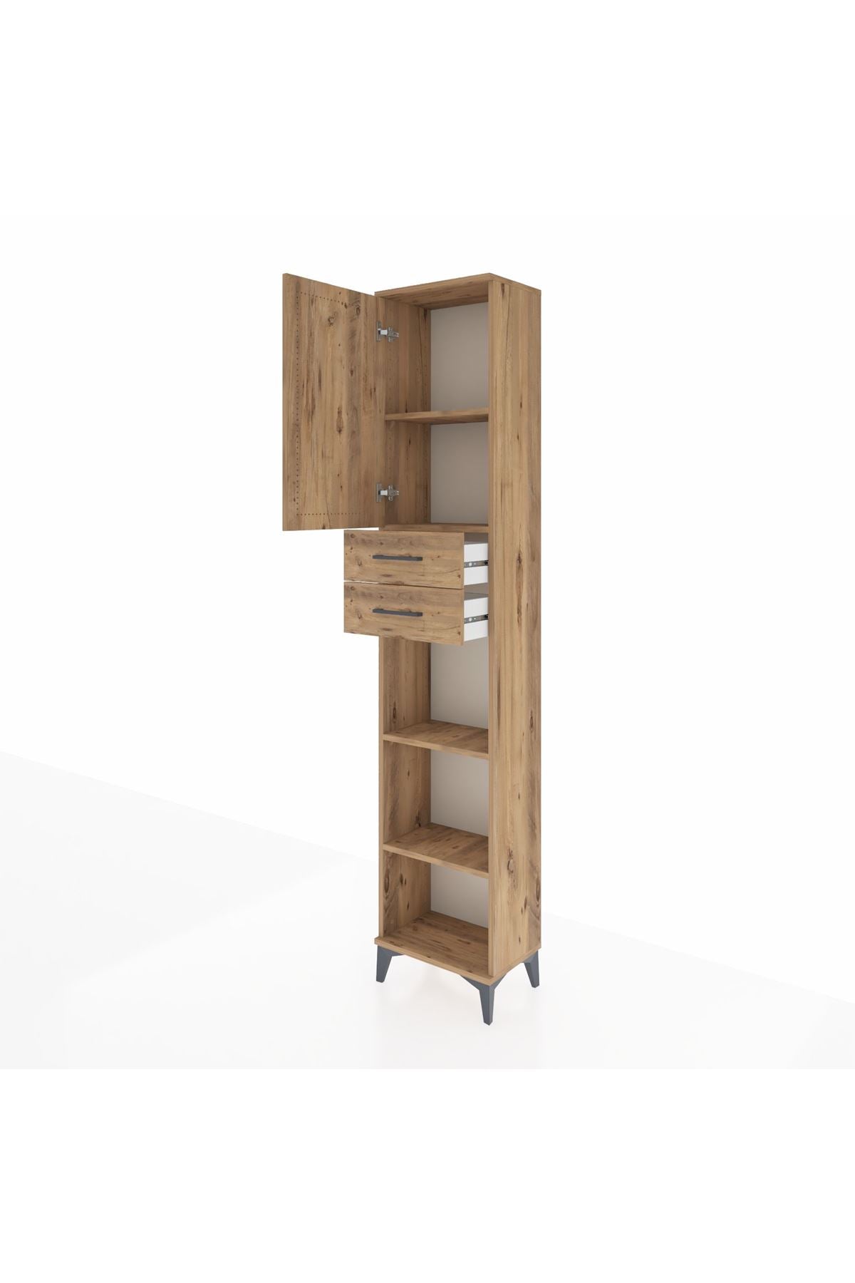 Arges Dolap 4 Raflı 2 Çekmeceli Tek Kapaklı 44x30x221 - S28M239V9A