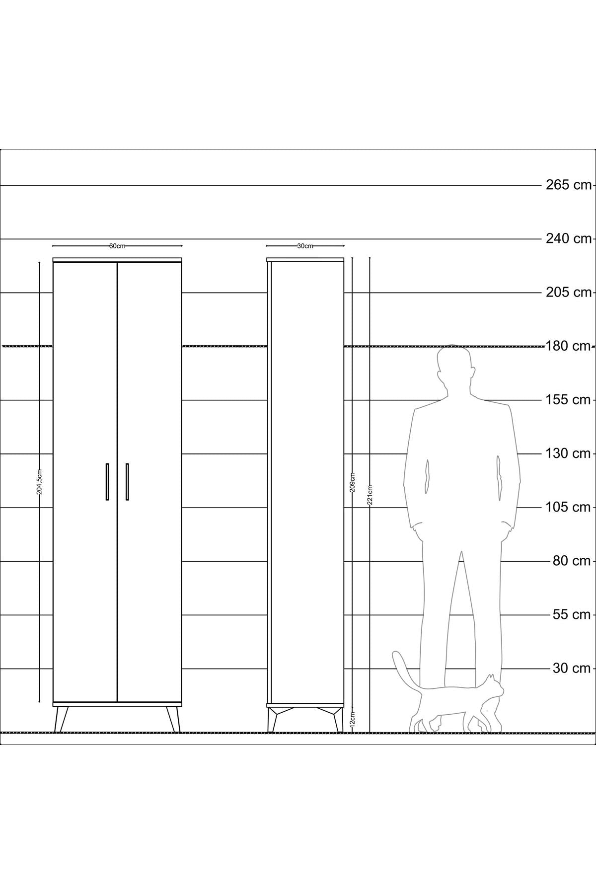 Arges Dolap 5 Raflı 2 Kapaklı 60x30x221 - S29M002V5A