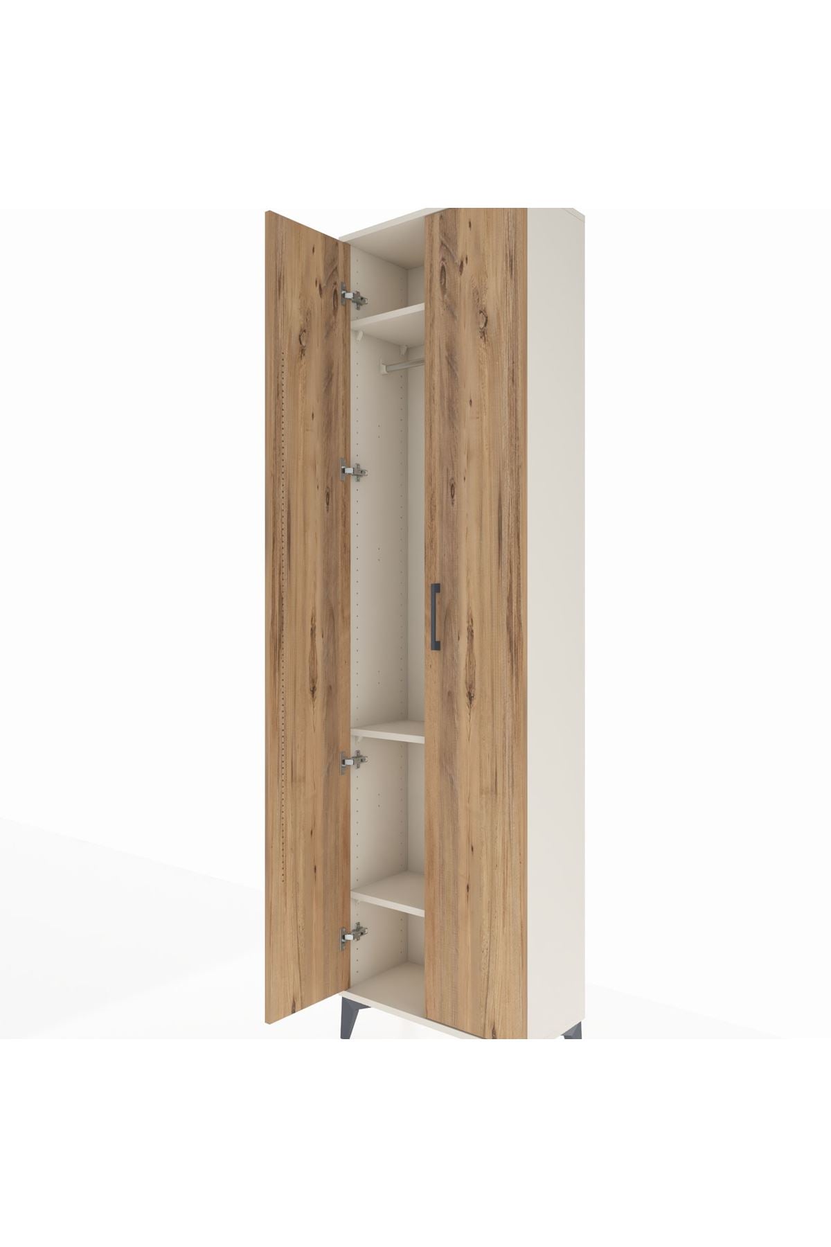 Arges Dolap 3 Raflı 2 Kapaklı Tek Askılı 60x30x221 - S29M003V3A