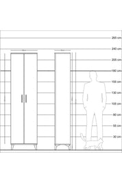 Arges Dolap 3 Raflı 2 Kapaklı Tek Askılı 60x30x221 - S29M003V5A