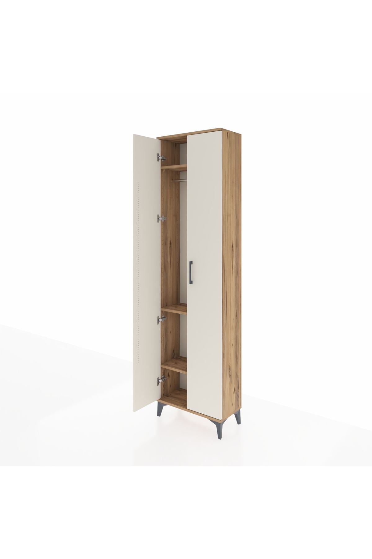 Arges Dolap 3 Raflı 2 Kapaklı Tek Askılı 60x30x221 - S29M003V7A