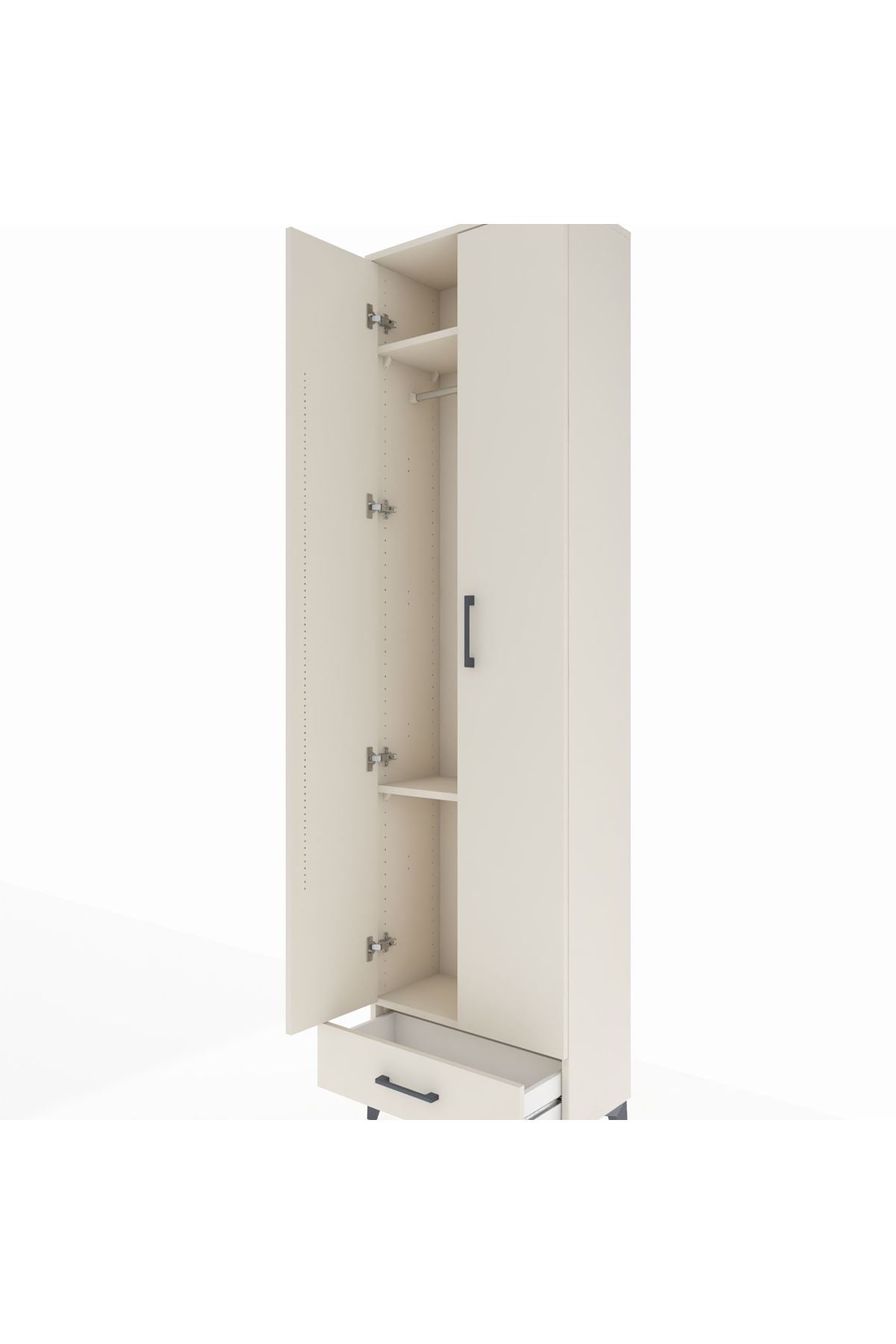 Arges Dolap 3 Raflı Tek Çekmeceli Tek Askılı 60x30x221 - S29M004V1A