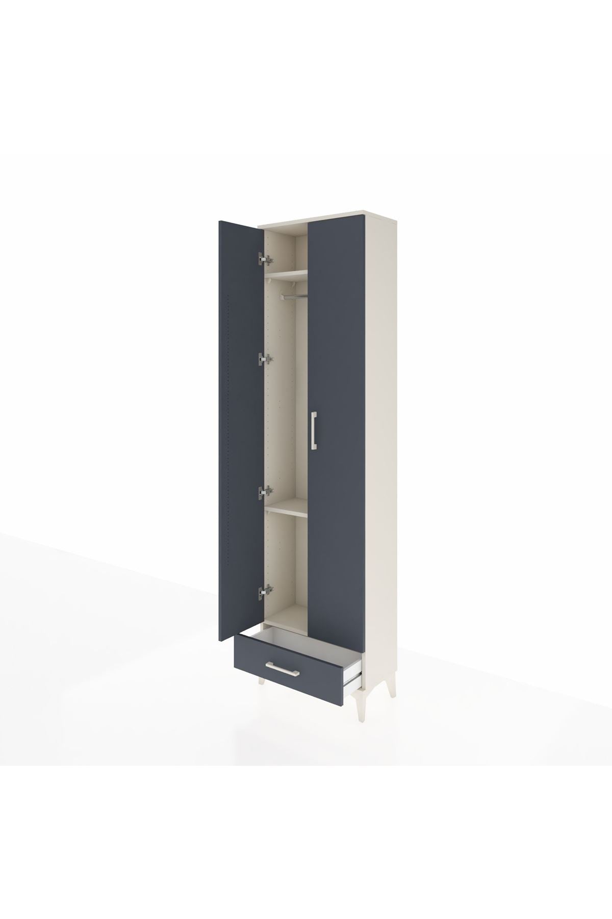Arges Dolap 3 Raflı Tek Çekmeceli Tek Askılı 60x30x221 - S29M004V2A