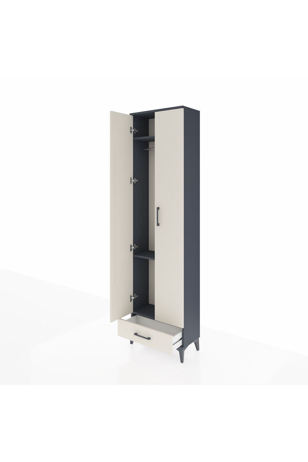 Arges Dolap 3 Raflı Tek Çekmeceli Tek Askılı 60x30x221 - S29M004V4A