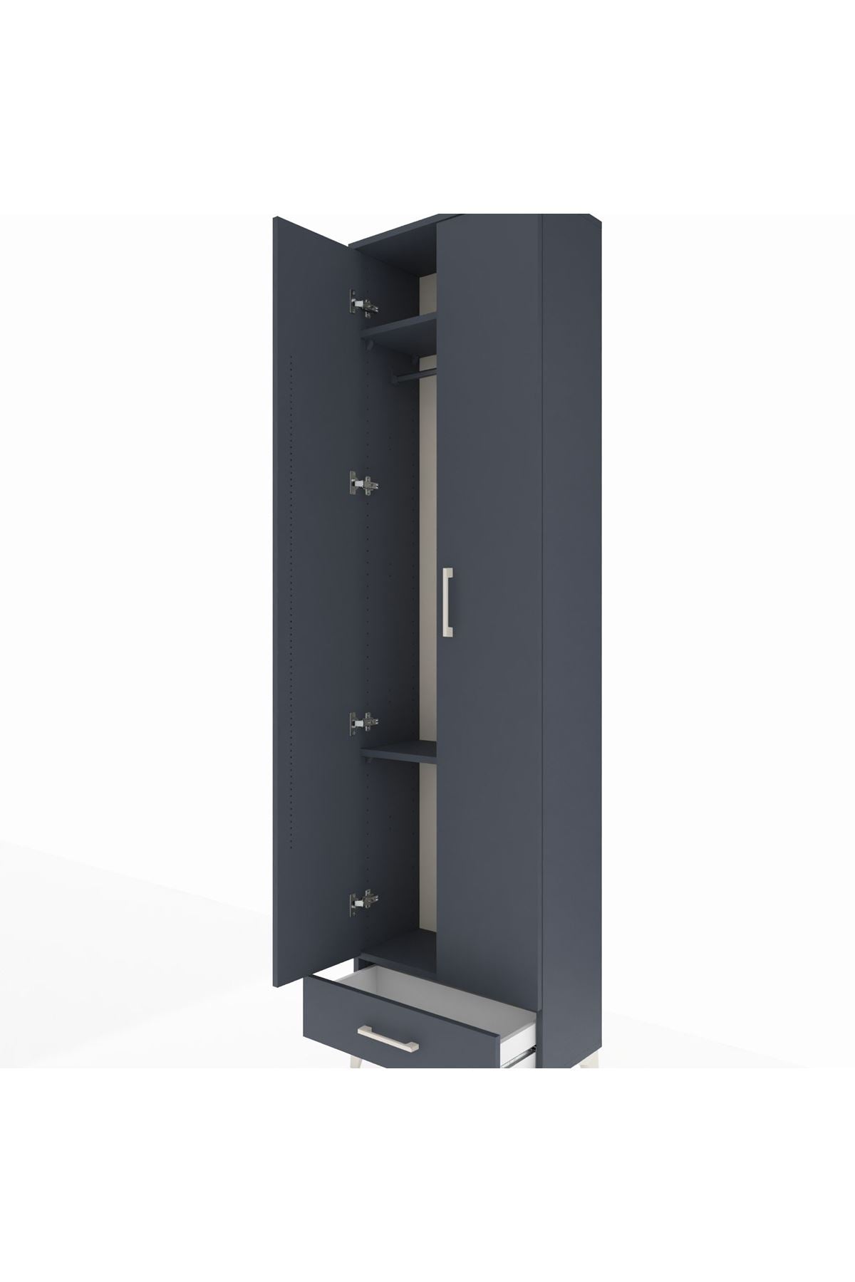 Arges Dolap 3 Raflı Tek Çekmeceli Tek Askılı 60x30x221 - S29M004V5A