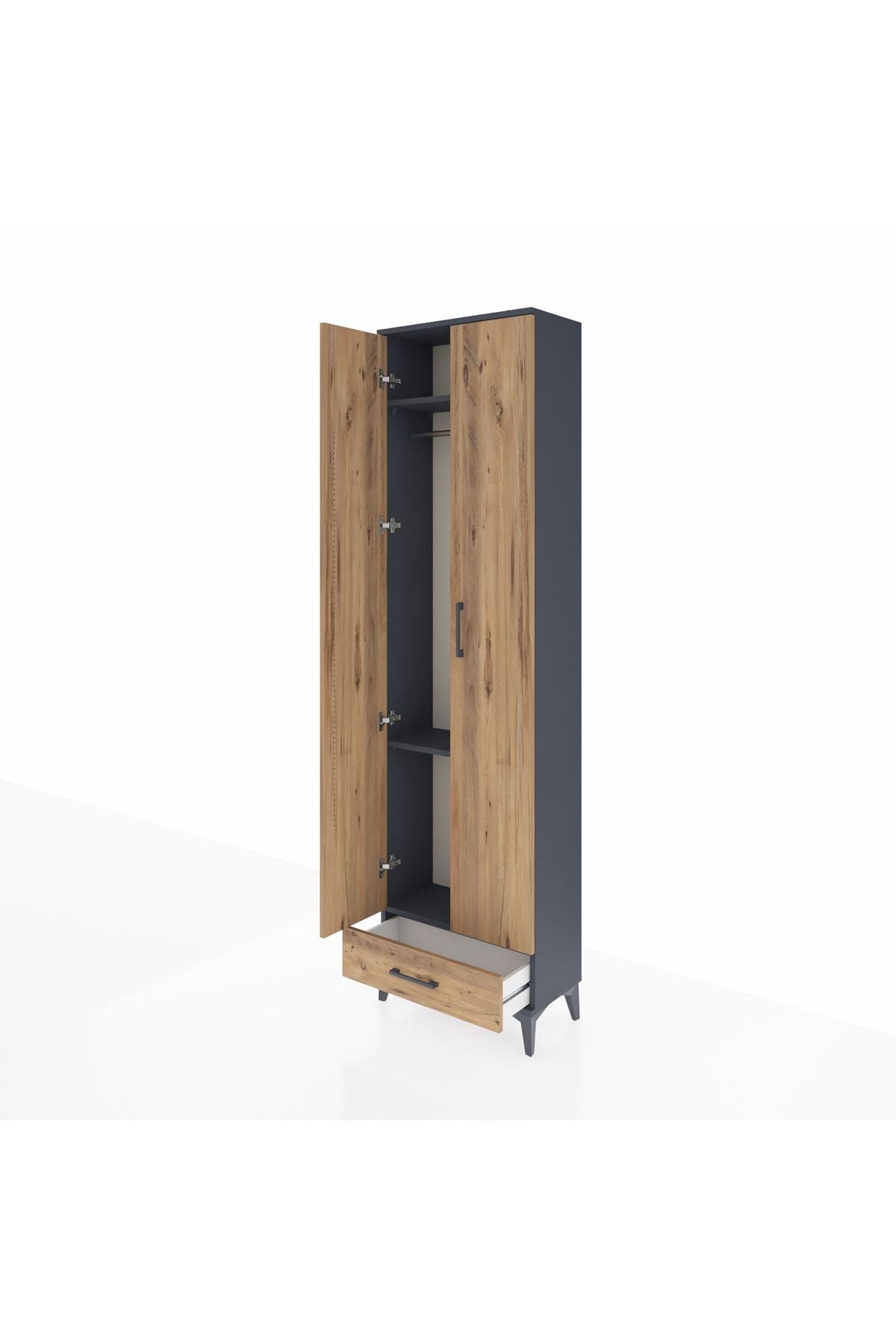 Arges Dolap 3 Raflı Tek Çekmeceli Tek Askılı 60x30x221 - S29M004V6A