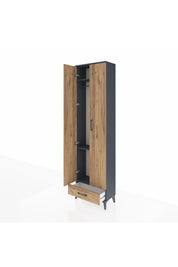 Arges Dolap 3 Raflı Tek Çekmeceli Tek Askılı 60x30x221 - S29M004V6A