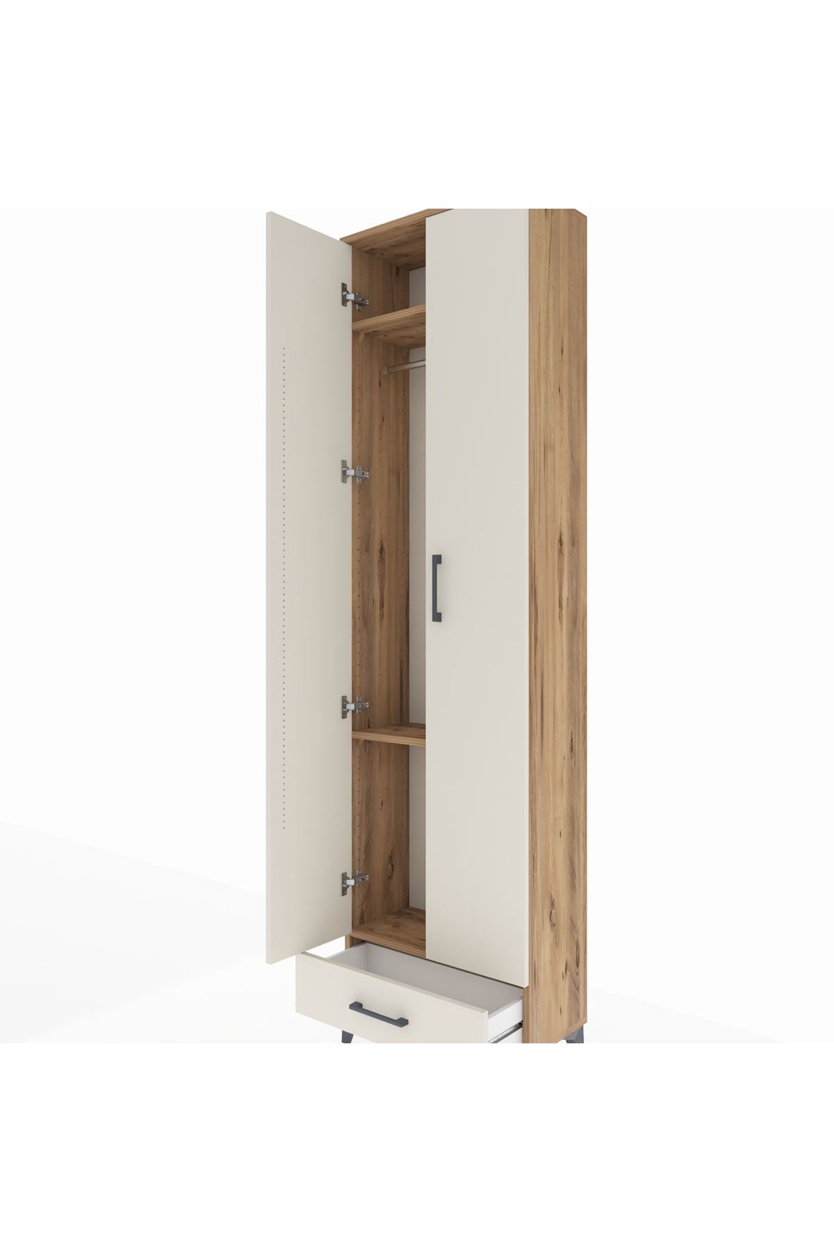 Arges Dolap 3 Raflı Tek Çekmeceli Tek Askılı 60x30x221 - S29M004V7A