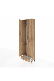 Arges Dolap 3 Raflı Tek Çekmeceli Tek Askılı 60x30x221 - S29M004V9A
