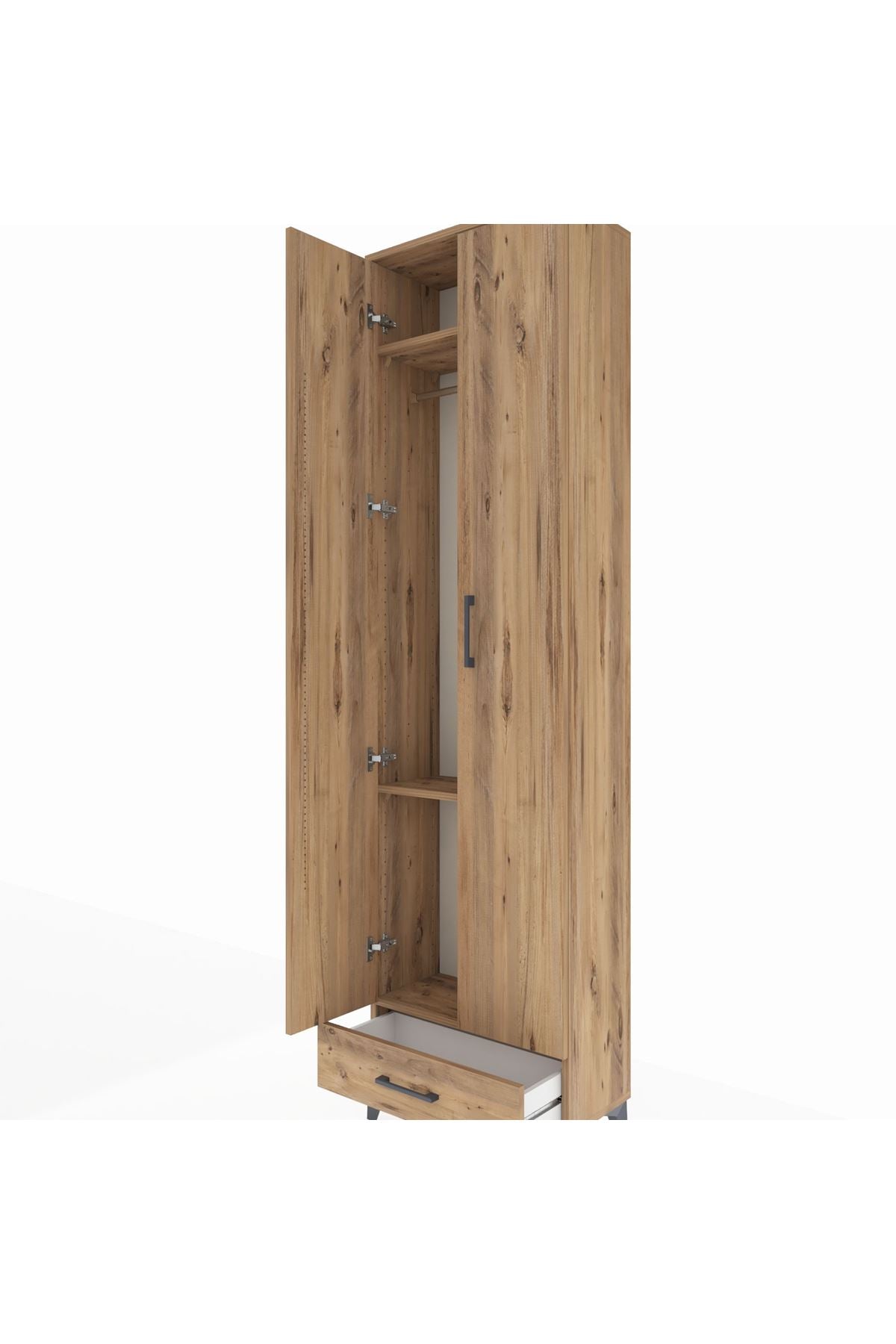 Arges Dolap 3 Raflı Tek Çekmeceli Tek Askılı 60x30x221 - S29M004V9A