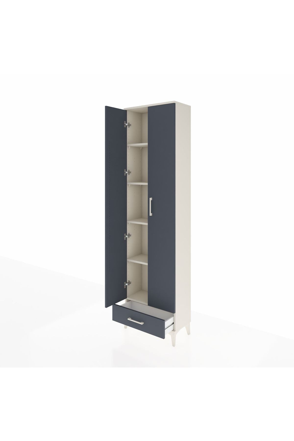 Arges Dolap 5 Raflı Tek Çekmeceli 2 Kapaklı 60x30x221 - S29M005V2A