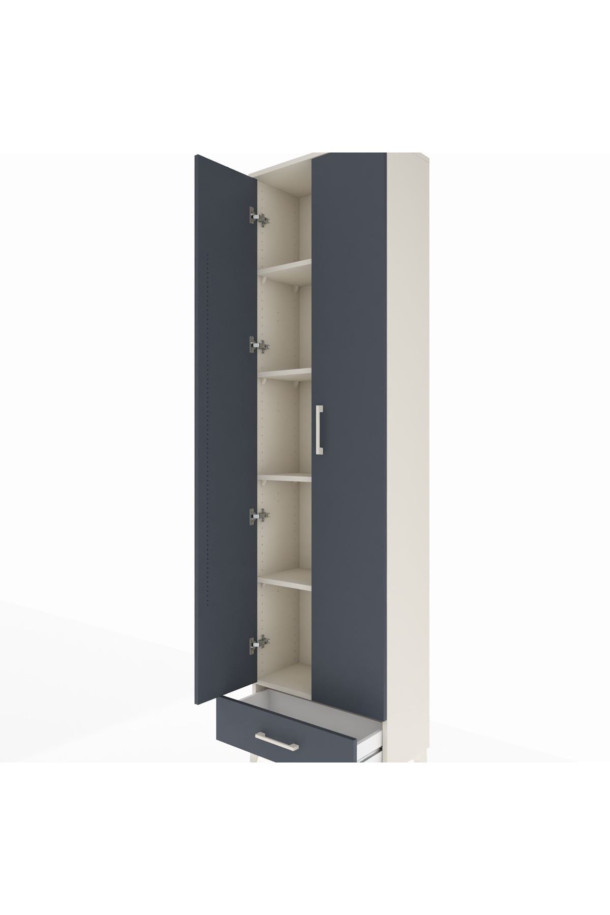 Arges Dolap 5 Raflı Tek Çekmeceli 2 Kapaklı 60x30x221 - S29M005V2A
