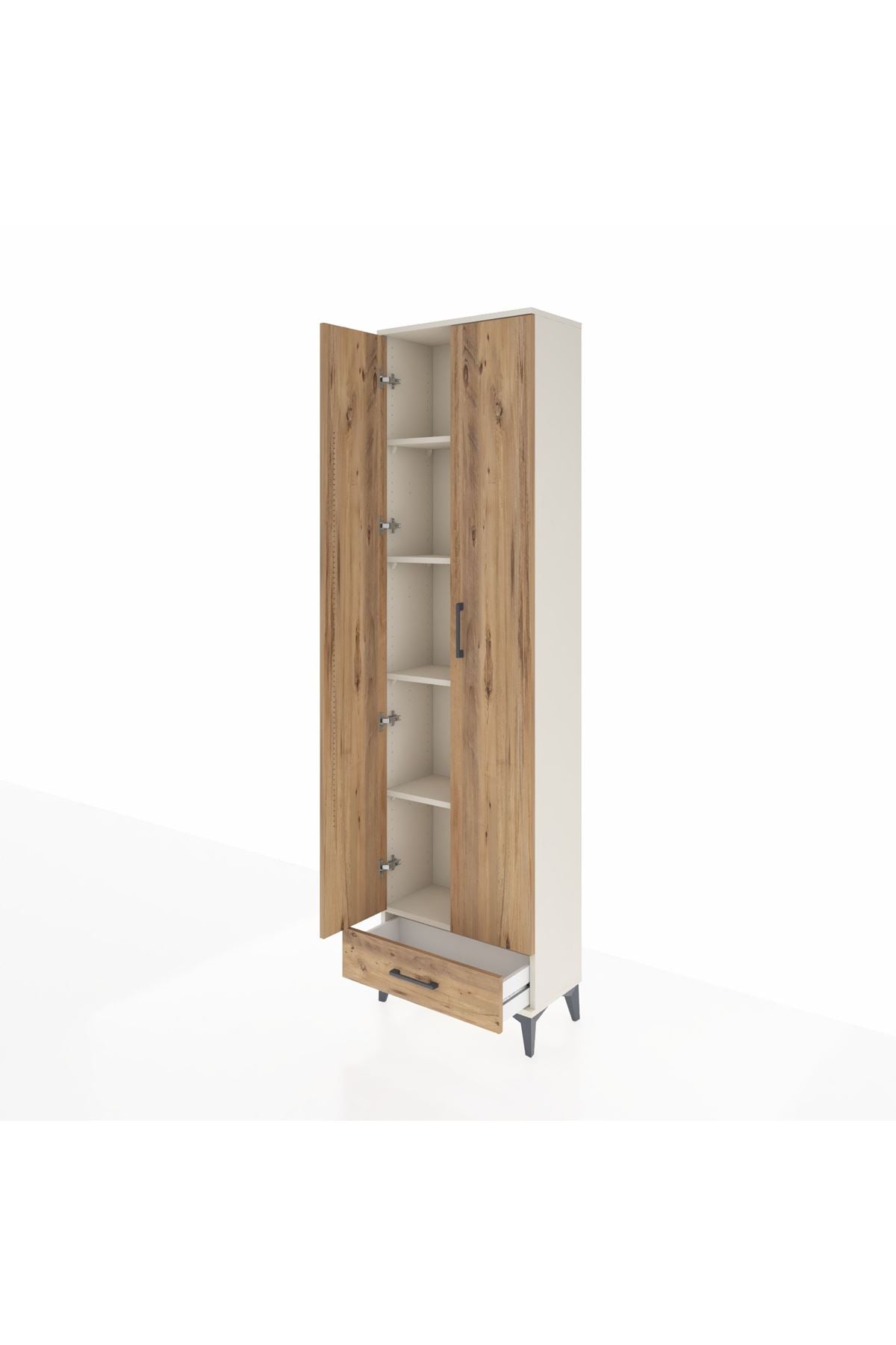 Arges Dolap 5 Raflı Tek Çekmeceli 2 Kapaklı 60x30x221 - S29M005V3A