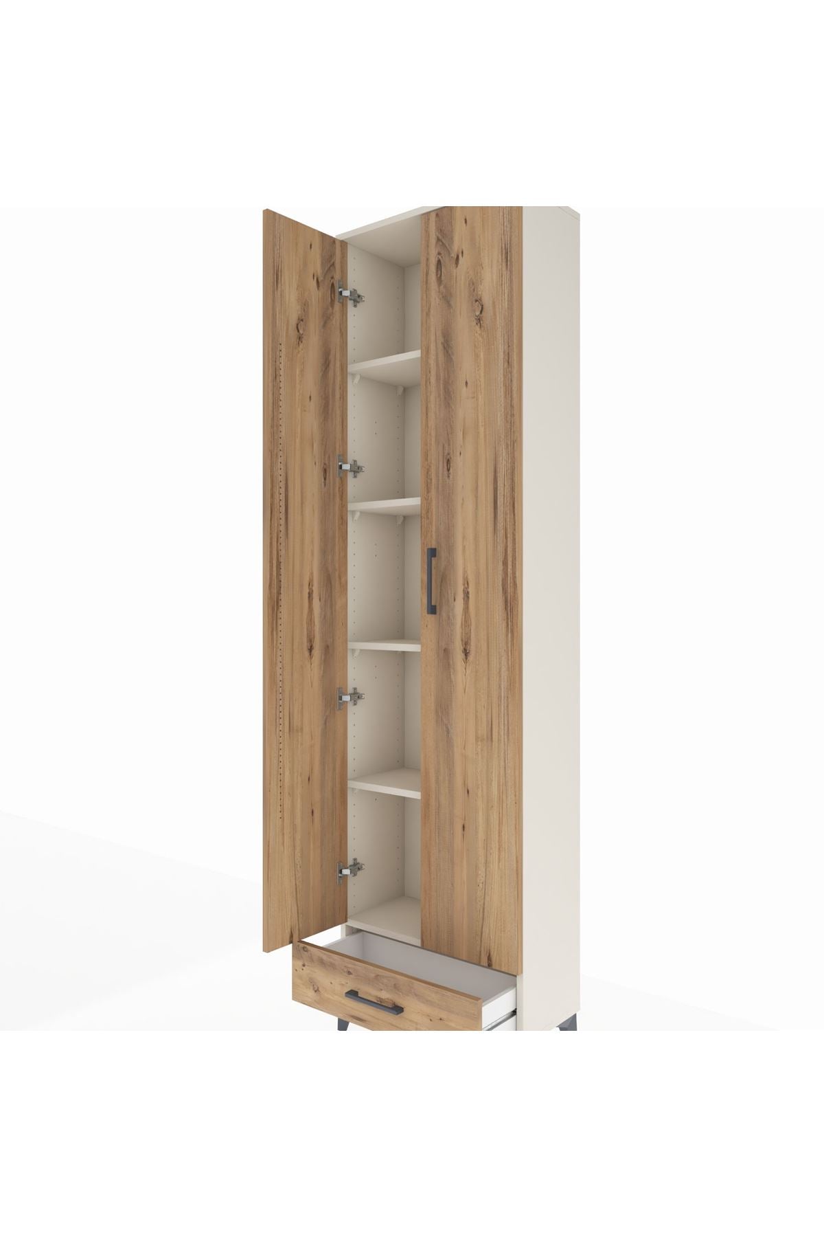 Arges Dolap 5 Raflı Tek Çekmeceli 2 Kapaklı 60x30x221 - S29M005V3A