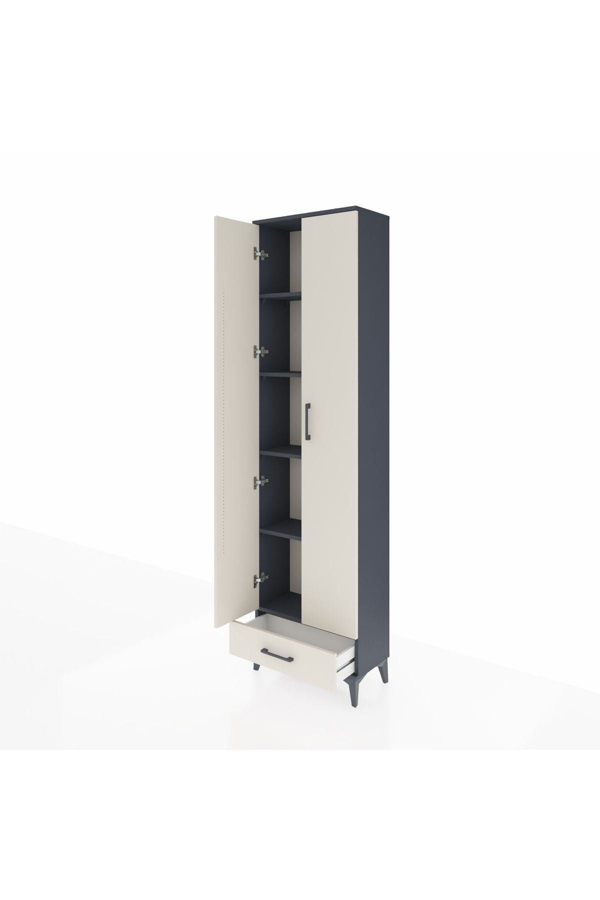 Arges Dolap 5 Raflı Tek Çekmeceli 2 Kapaklı 60x30x221 - S29M005V4A