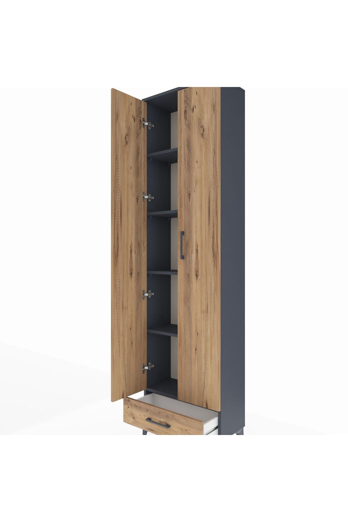 Arges Dolap 5 Raflı Tek Çekmeceli 2 Kapaklı 60x30x221 - S29M005V6A