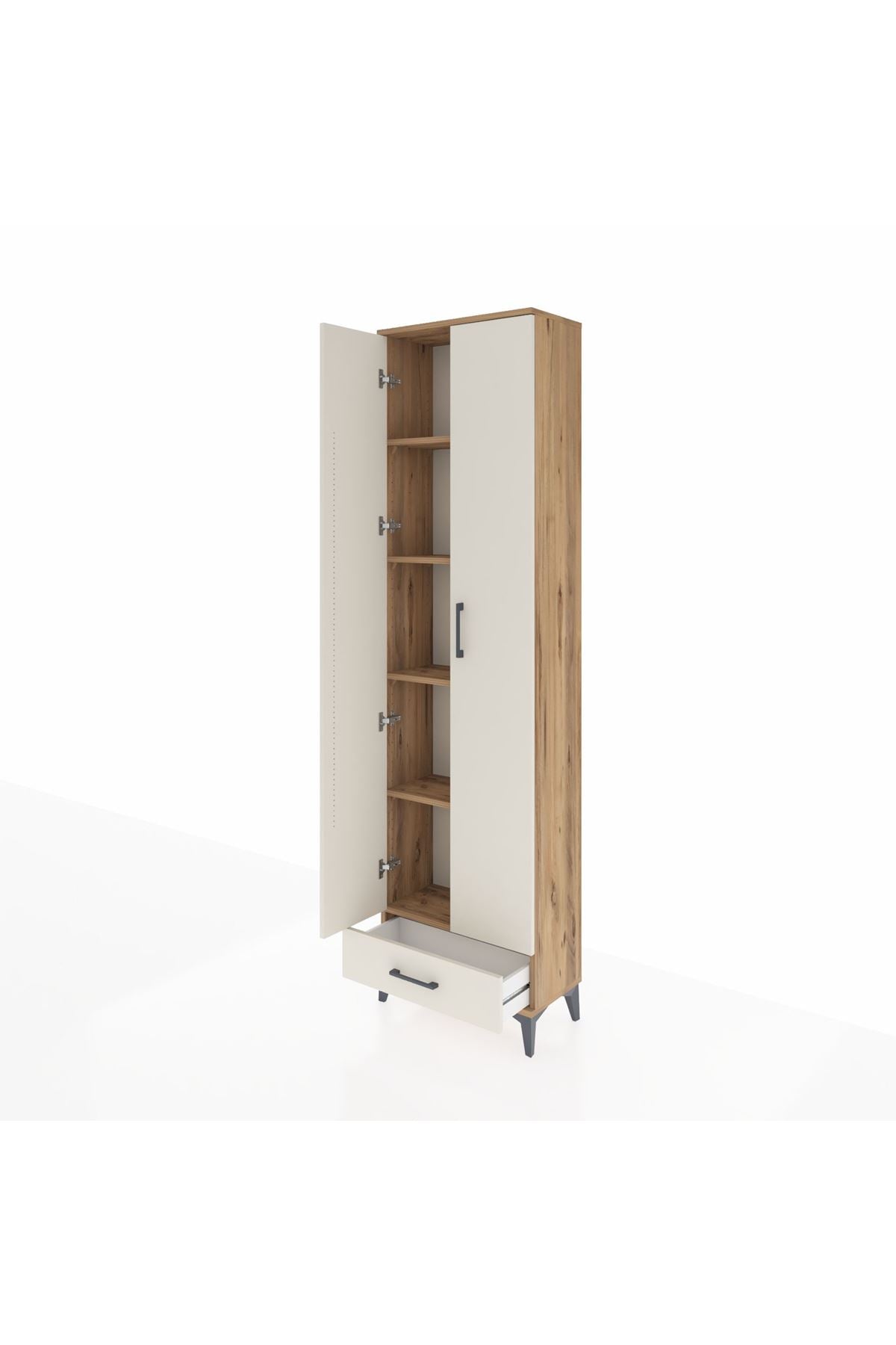 Arges Dolap 5 Raflı Tek Çekmeceli 2 Kapaklı 60x30x221 - S29M005V7A