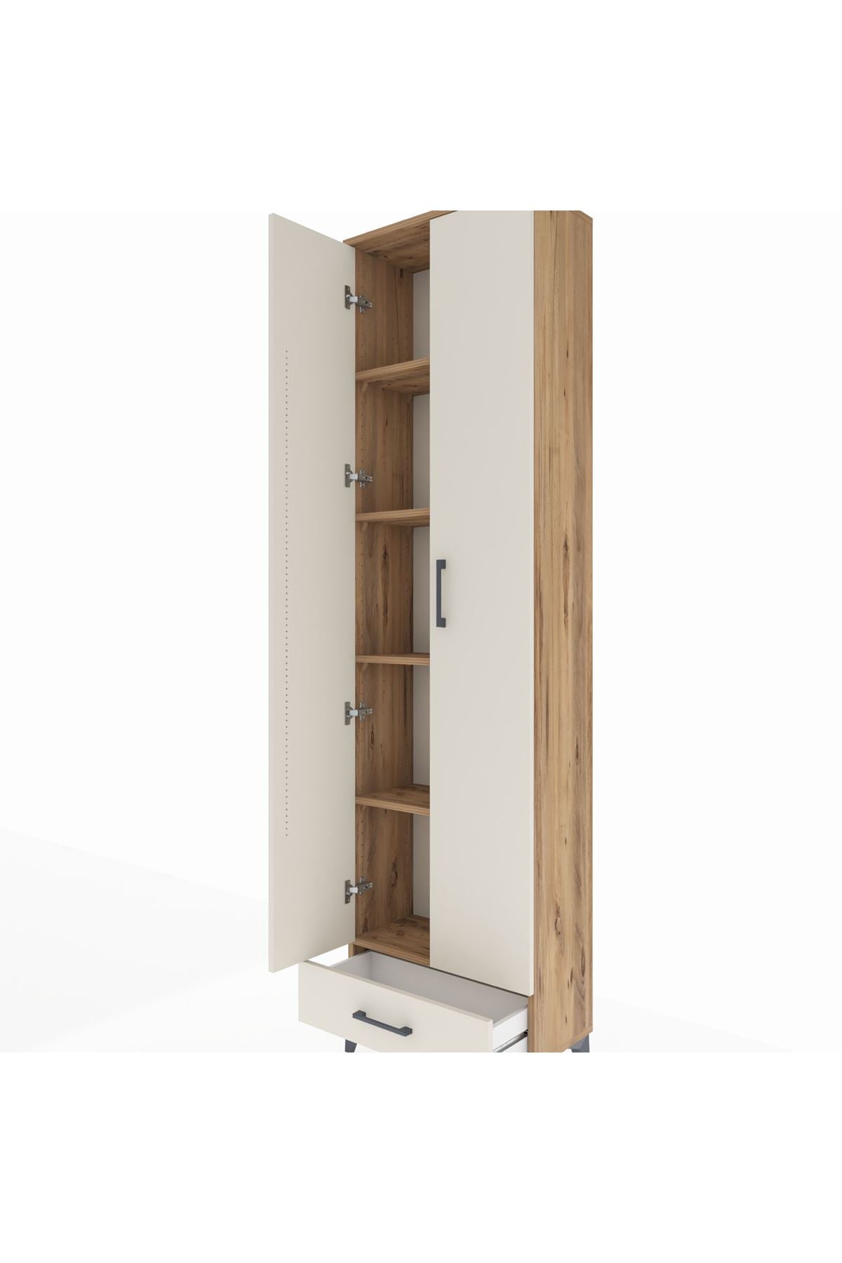 Arges Dolap 5 Raflı Tek Çekmeceli 2 Kapaklı 60x30x221 - S29M005V7A