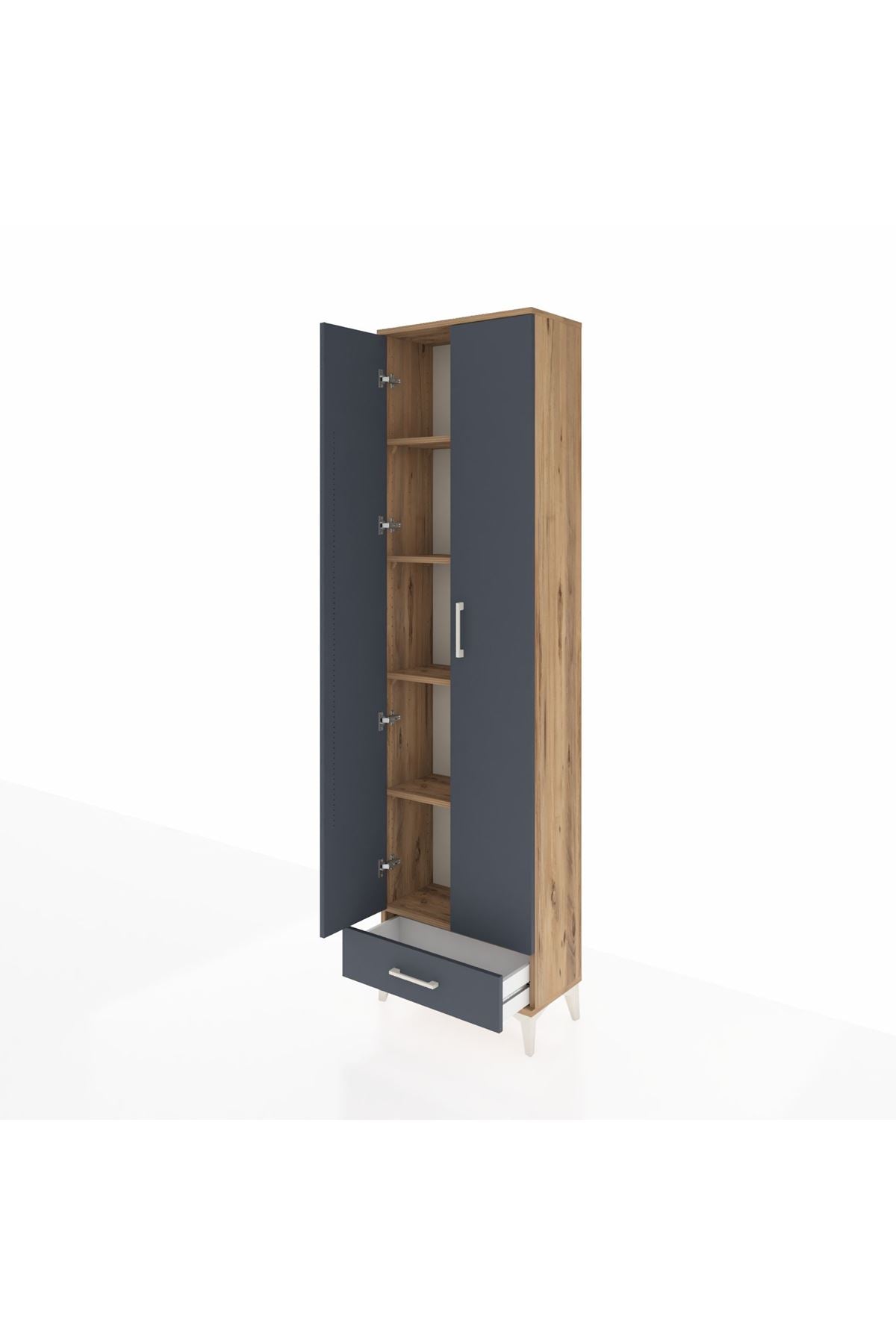 Arges Dolap 5 Raflı Tek Çekmeceli 2 Kapaklı 60x30x221 - S29M005V8A