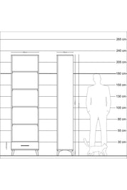 Arges Dolap 5 Raflı Tek Çekmeceli 60x30x221 - S29M006V3A