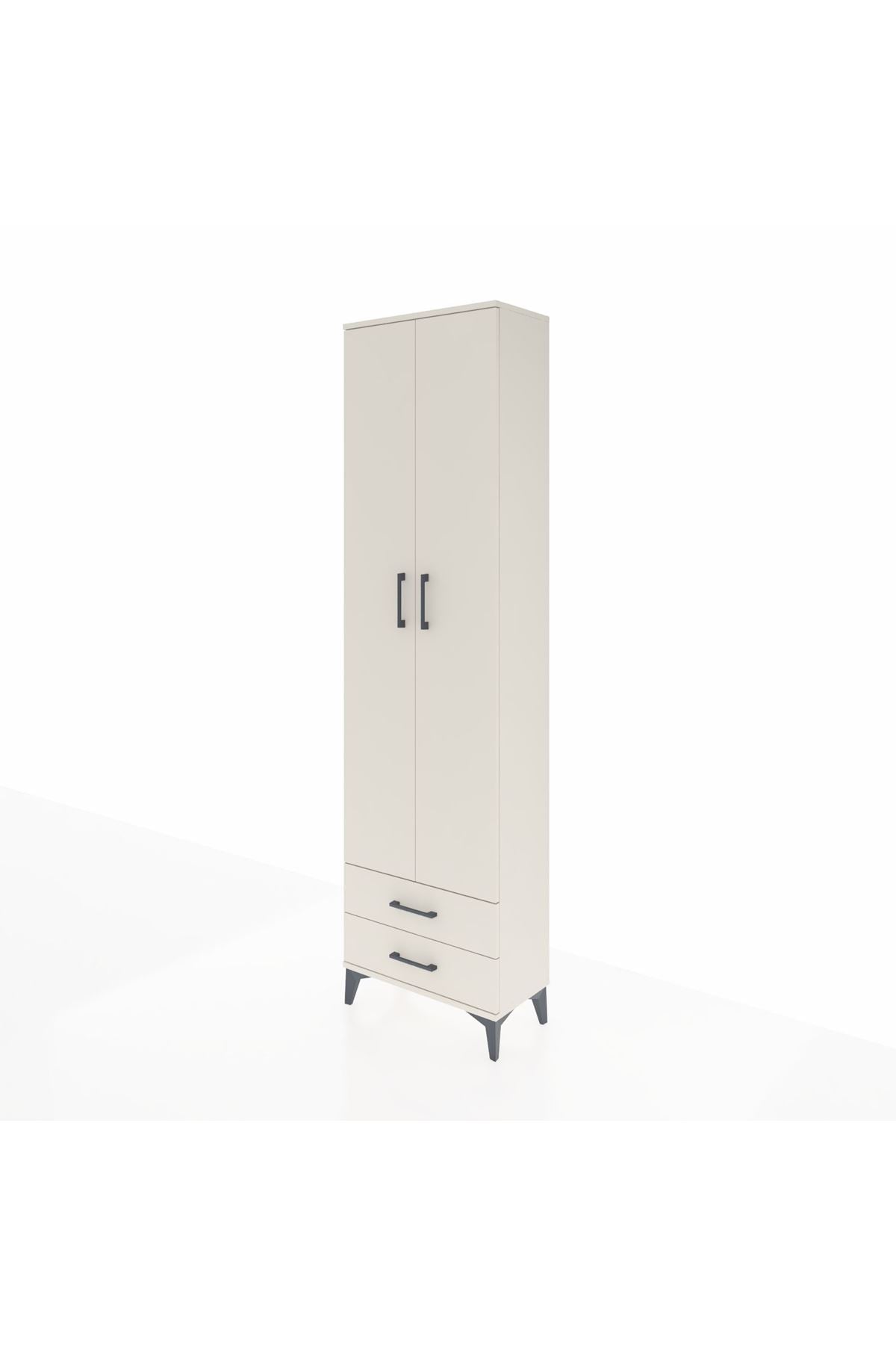 Arges Dolap 3 Raflı 2 Çekmeceli Tek Askılı 60x30x221 - S29M007V1A