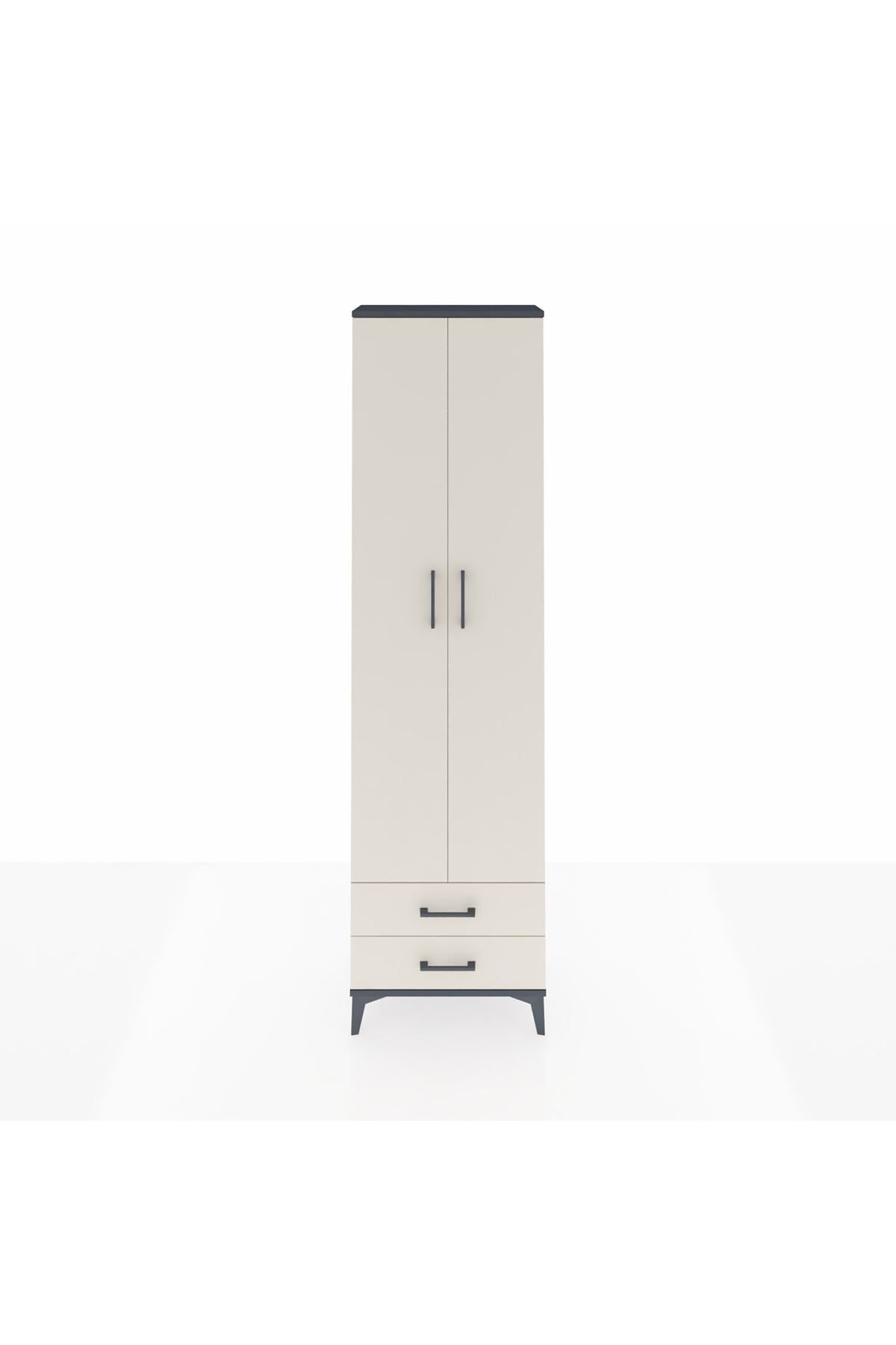 Arges Dolap 3 Raflı 2 Çekmeceli Tek Askılı 60x30x221 - S29M007V4A