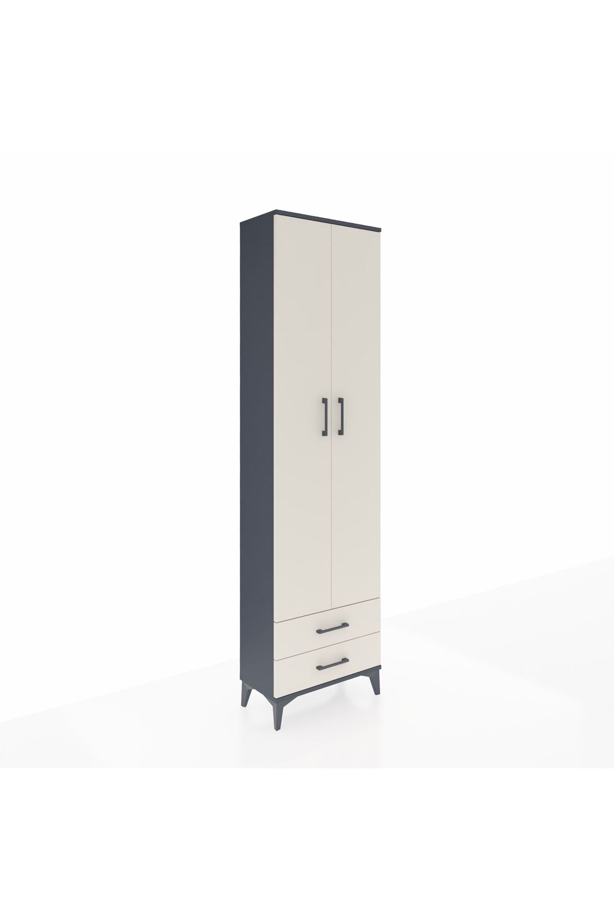 Arges Dolap 3 Raflı 2 Çekmeceli Tek Askılı 60x30x221 - S29M007V4A
