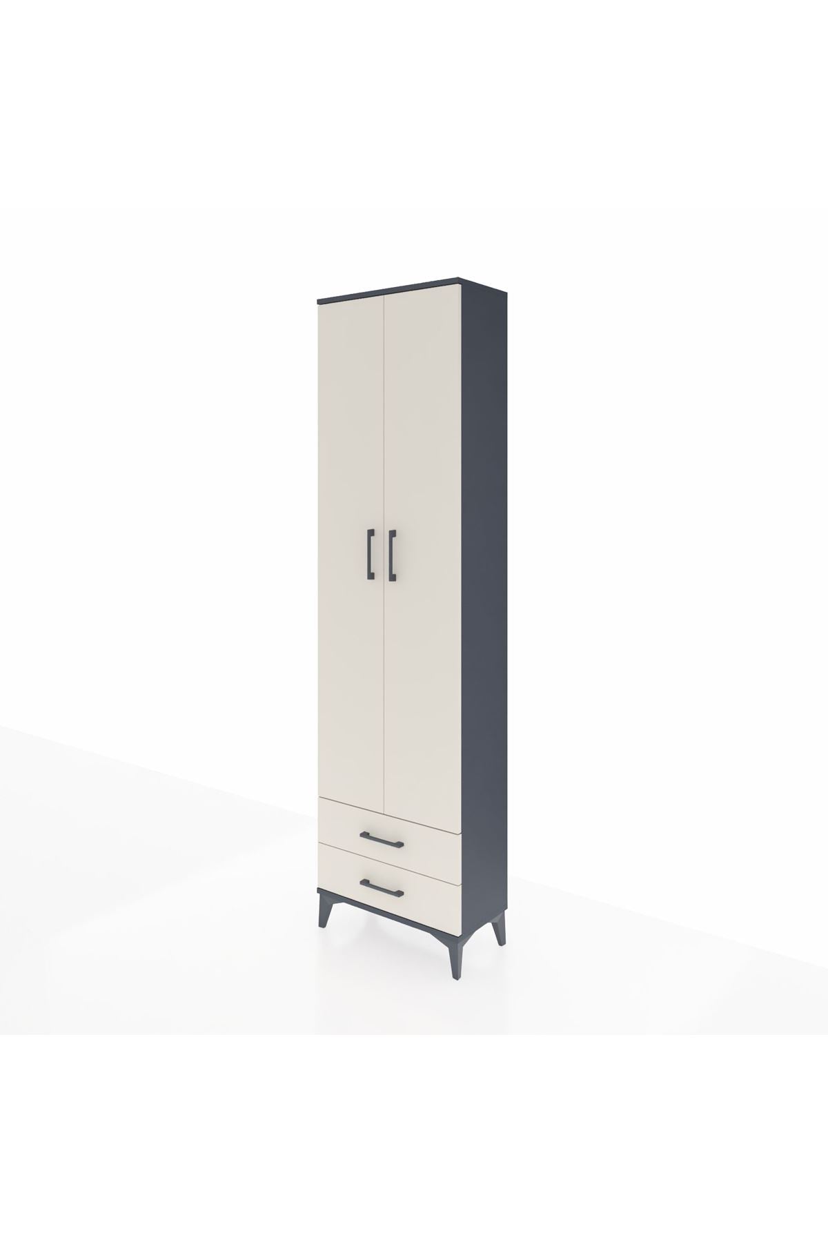 Arges Dolap 3 Raflı 2 Çekmeceli Tek Askılı 60x30x221 - S29M007V4A