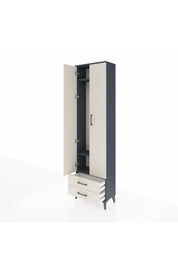 Arges Dolap 3 Raflı 2 Çekmeceli Tek Askılı 60x30x221 - S29M007V4A