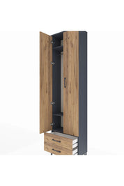 Arges Dolap 3 Raflı 2 Çekmeceli Tek Askılı 60x30x221 - S29M007V6A
