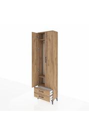 Arges Dolap 3 Raflı 2 Çekmeceli Tek Askılı 60x30x221 - S29M007V9A