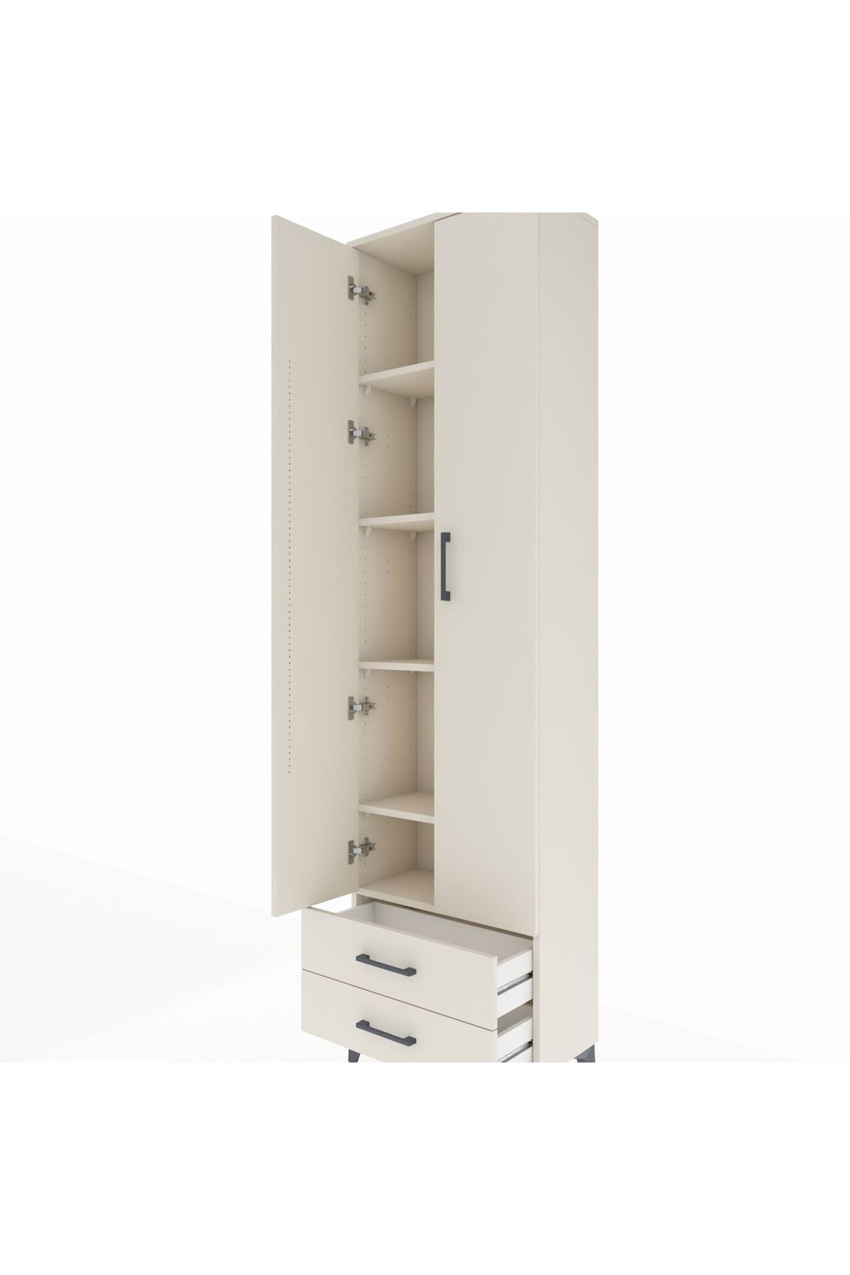 Arges Dolap 5 Raflı 2 Çekmeceli 2 Kapaklı 60x30x221 - S29M008V1A