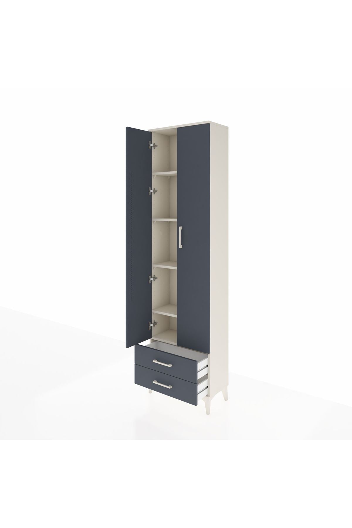 Arges Dolap 5 Raflı 2 Çekmeceli 2 Kapaklı 60x30x221 - S29M008V2A