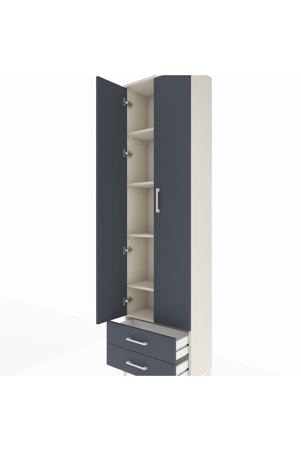 Arges Dolap 5 Raflı 2 Çekmeceli 2 Kapaklı 60x30x221 - S29M008V2A