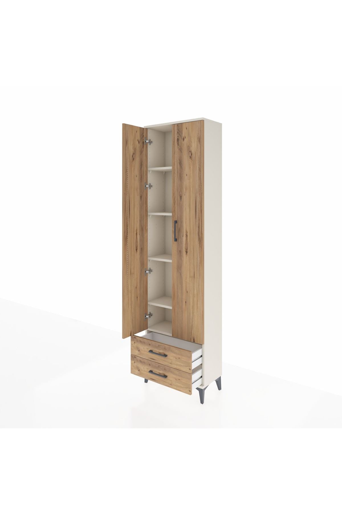 Arges Dolap 5 Raflı 2 Çekmeceli 2 Kapaklı 60x30x221 - S29M008V3A