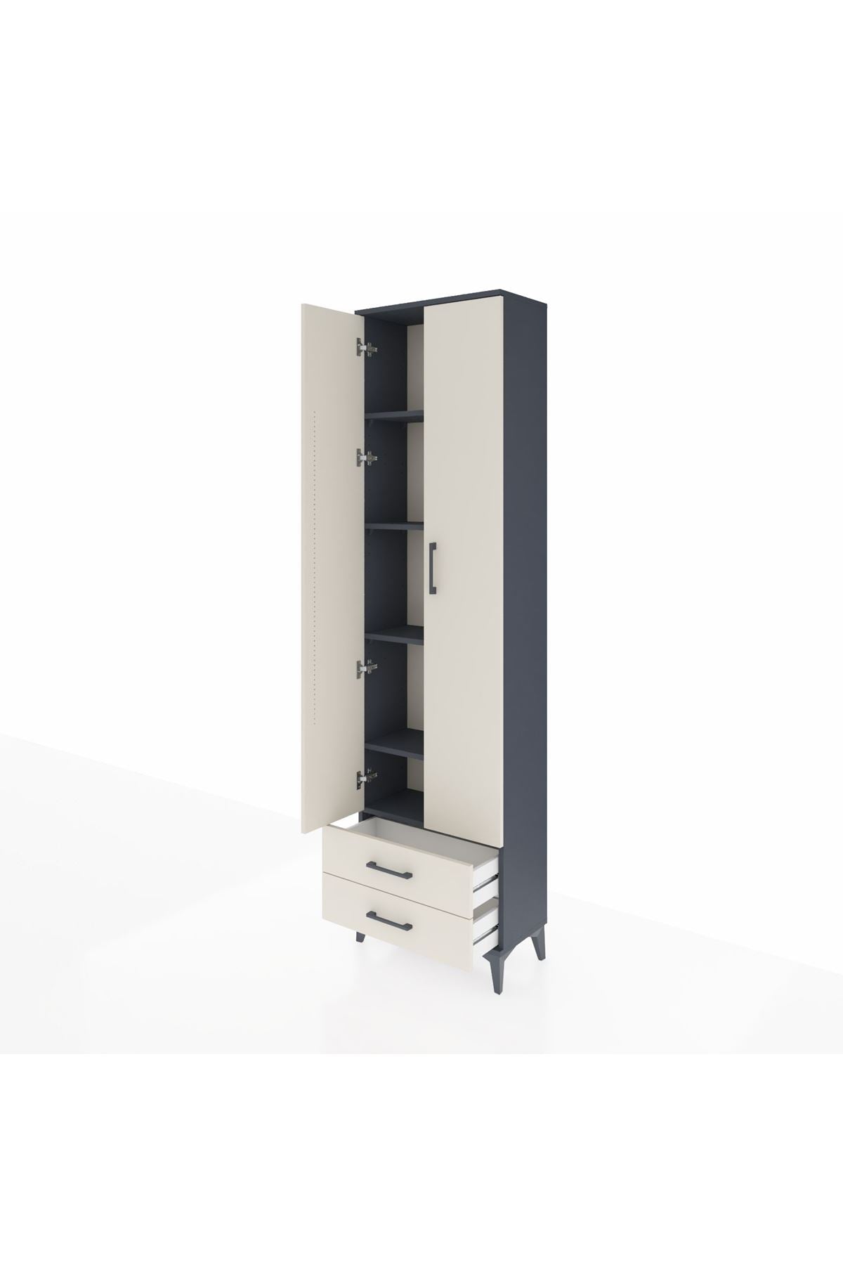 Arges Dolap 5 Raflı 2 Çekmeceli 2 Kapaklı 60x30x221 - S29M008V4A