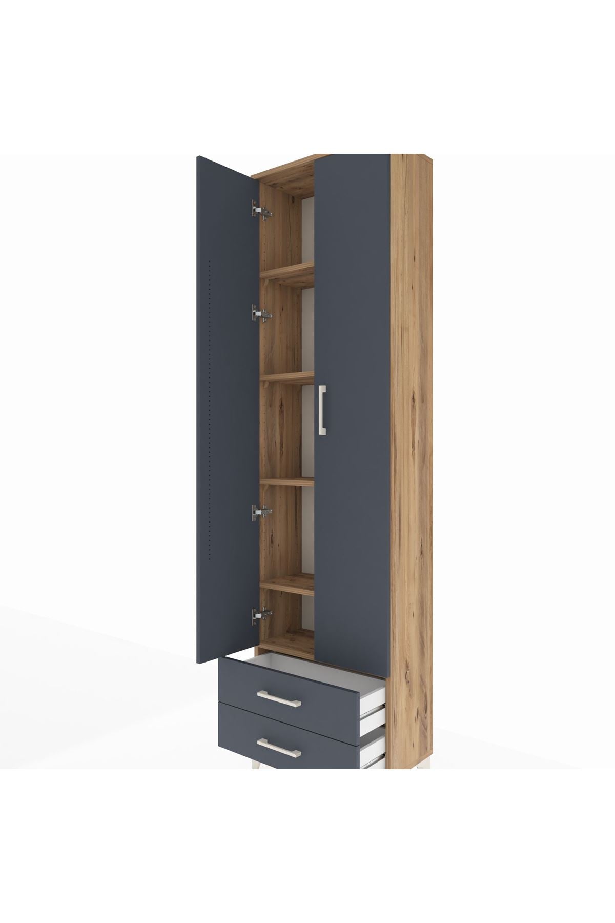 Arges Dolap 5 Raflı 2 Çekmeceli 2 Kapaklı 60x30x221 - S29M008V8A