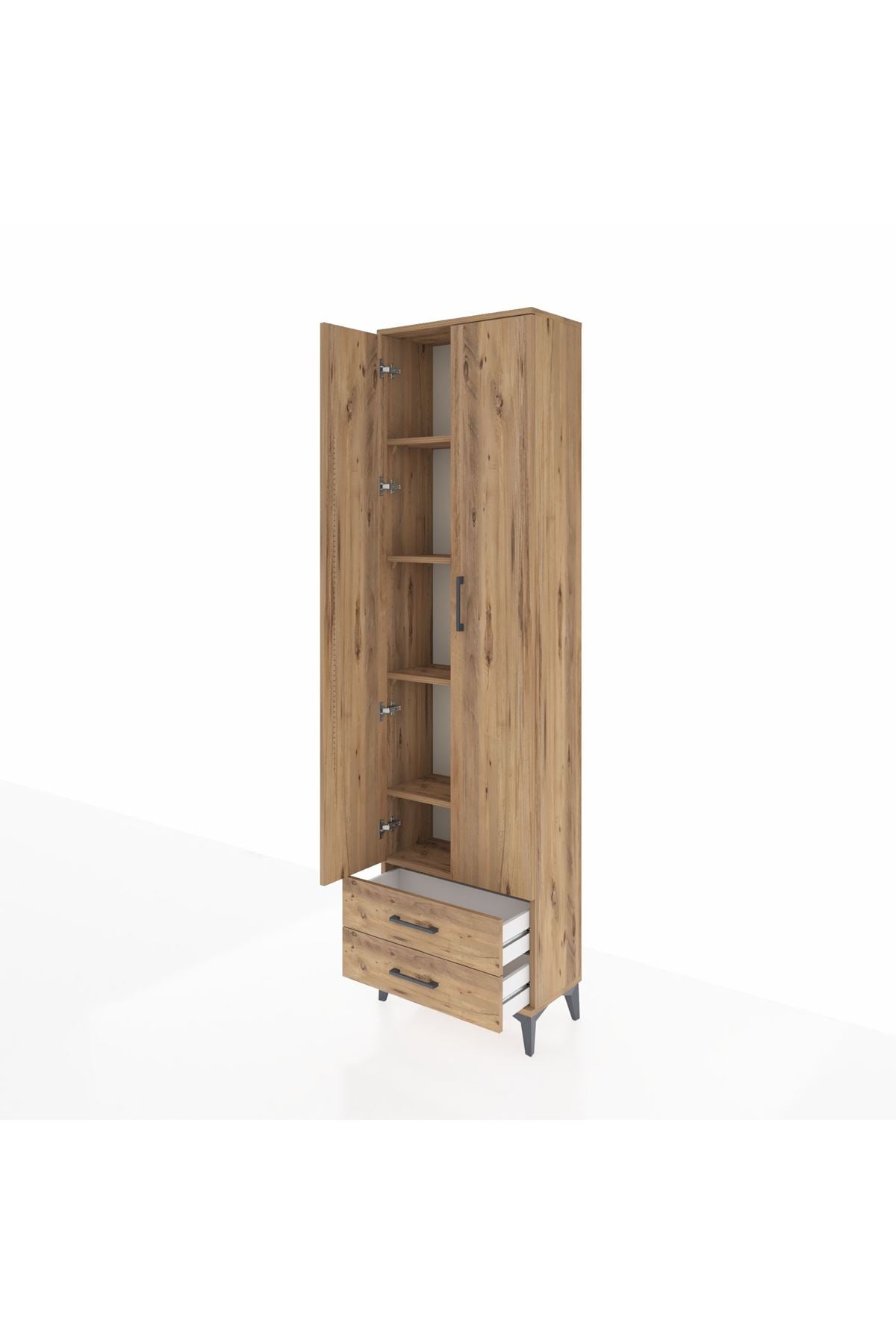 Arges Dolap 5 Raflı 2 Çekmeceli 2 Kapaklı 60x30x221 - S29M008V9A