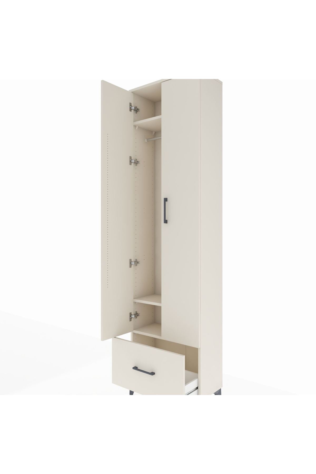 Arges Dolap 3 Raflı Tek Çekmeceli Tek Askılı 60x30x221 - S29M010V1A