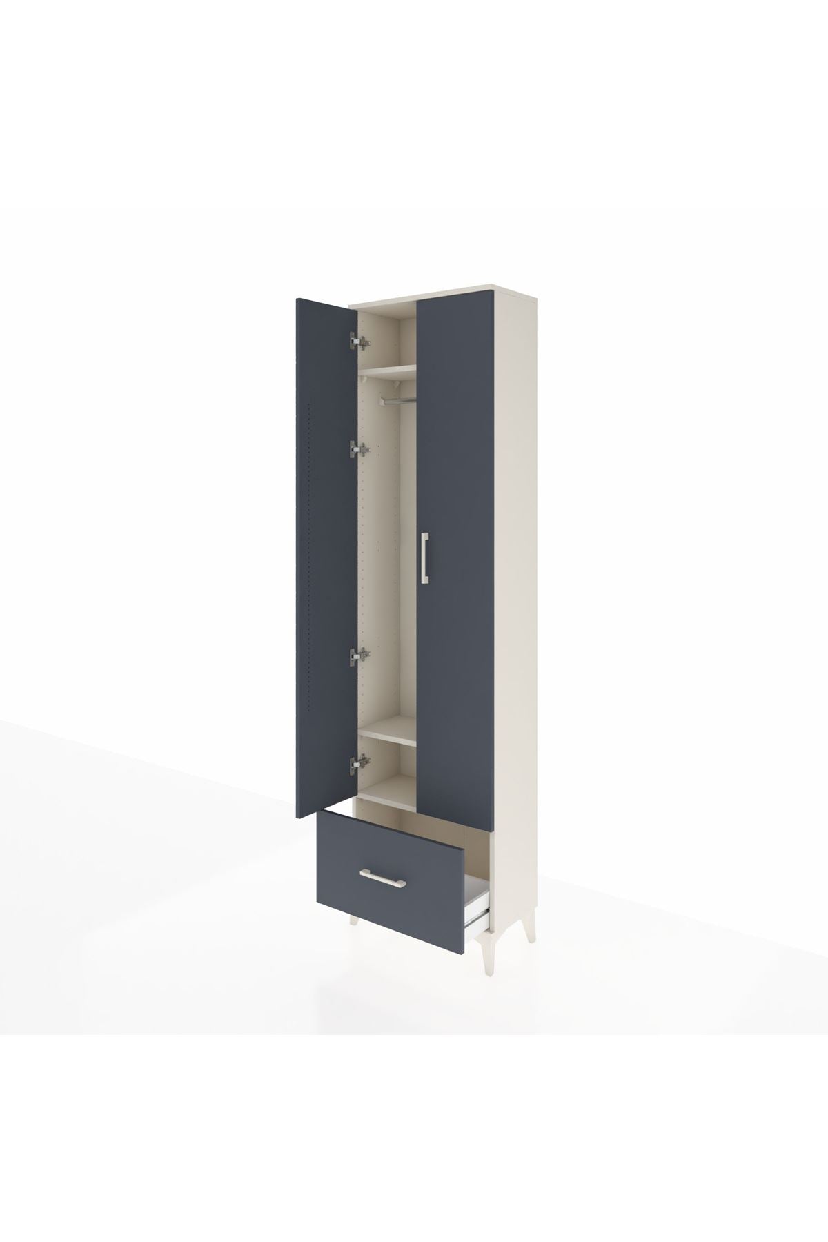 Arges Dolap 3 Raflı Tek Çekmeceli Tek Askılı 60x30x221 - S29M010V2A