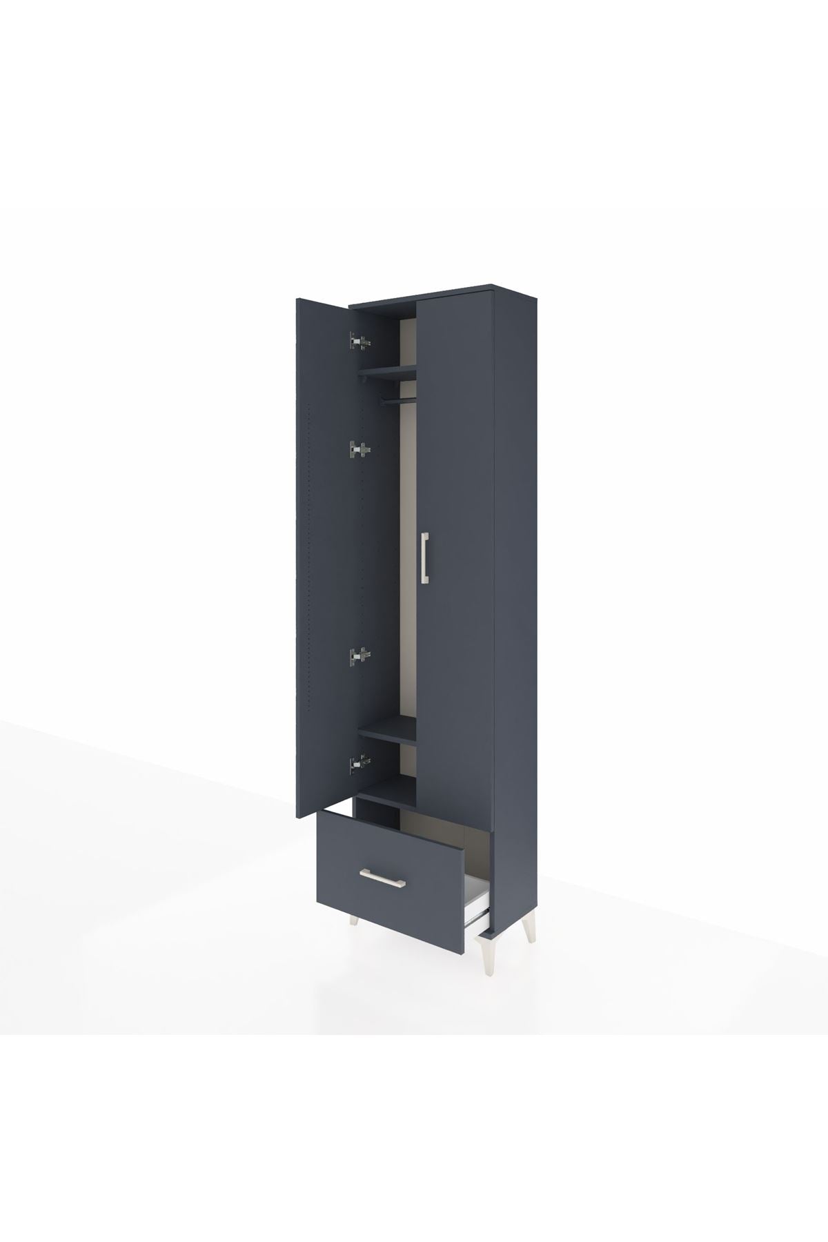 Arges Dolap 3 Raflı Tek Çekmeceli Tek Askılı 60x30x221 - S29M010V5A