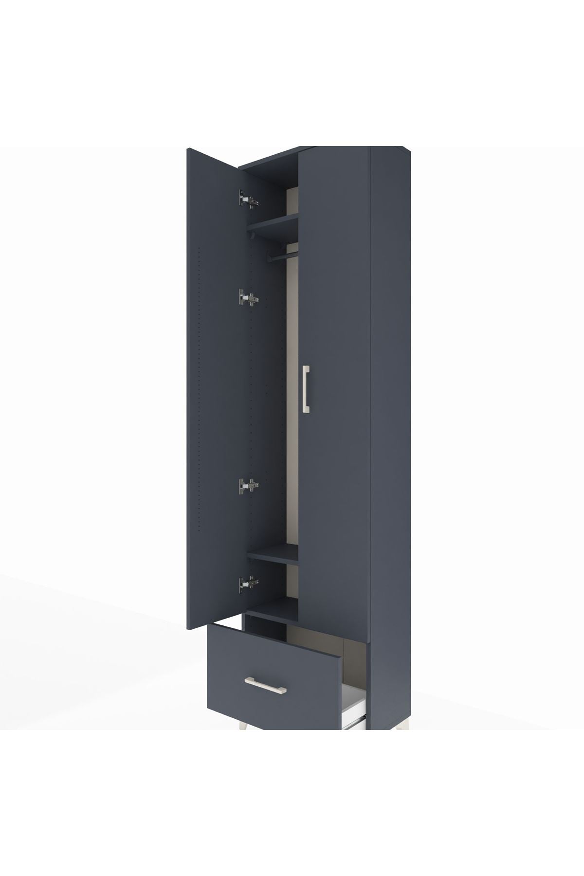 Arges Dolap 3 Raflı Tek Çekmeceli Tek Askılı 60x30x221 - S29M010V5A